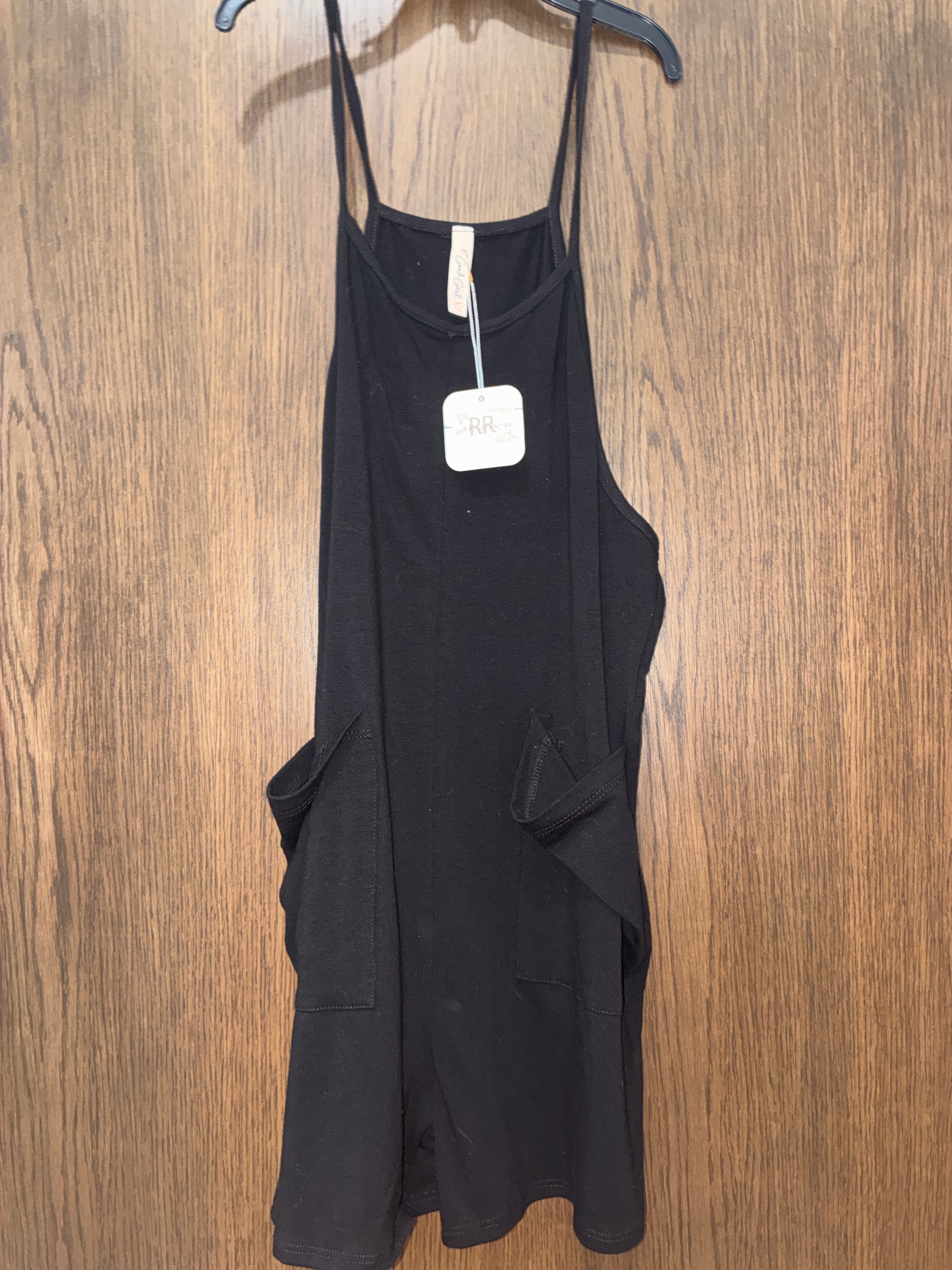 Good Girls NWT Shortie Romper Overall Jumpsuit YL 12/14 Black