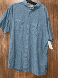Kuhl Men's Born in the Mountains Short-Sleeve Blue Button-Up Shirt  XXL