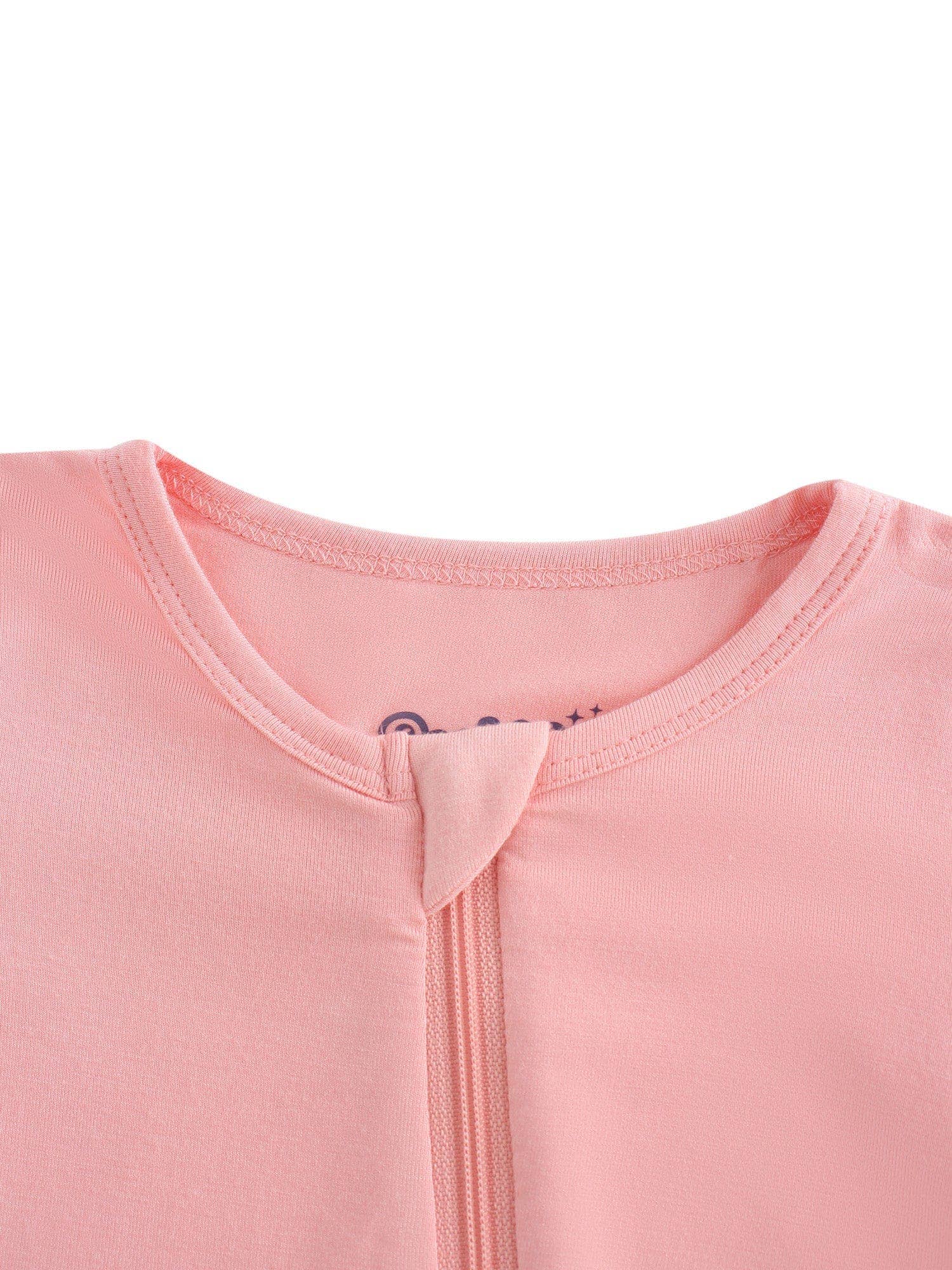 PoshTOT Peach Bamboo Baby Convertible Zippy Romper: 6-9M