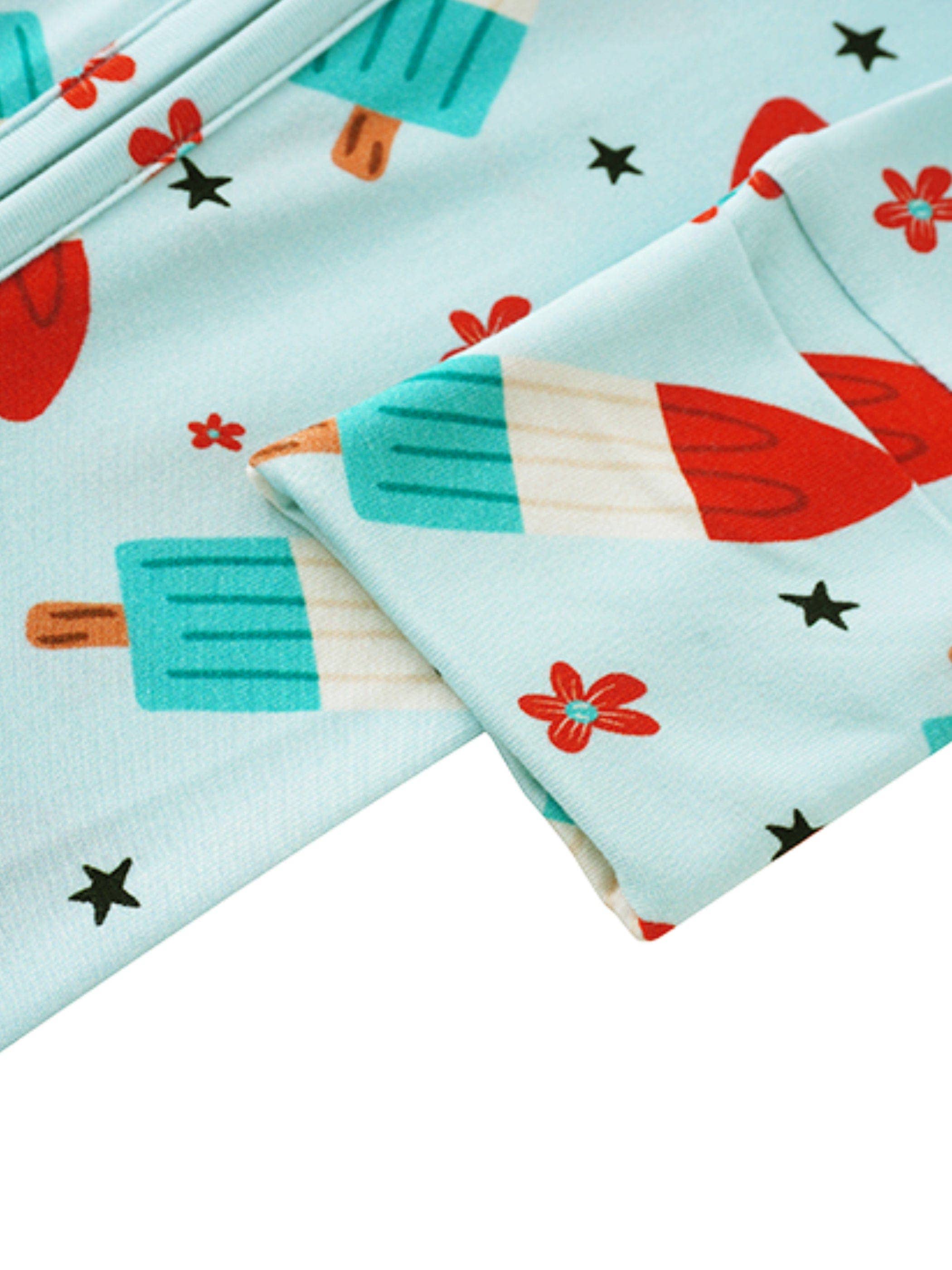 PoshTOT Bomb Pops Bamboo Baby Convertible Zippy Romper: 9-12M