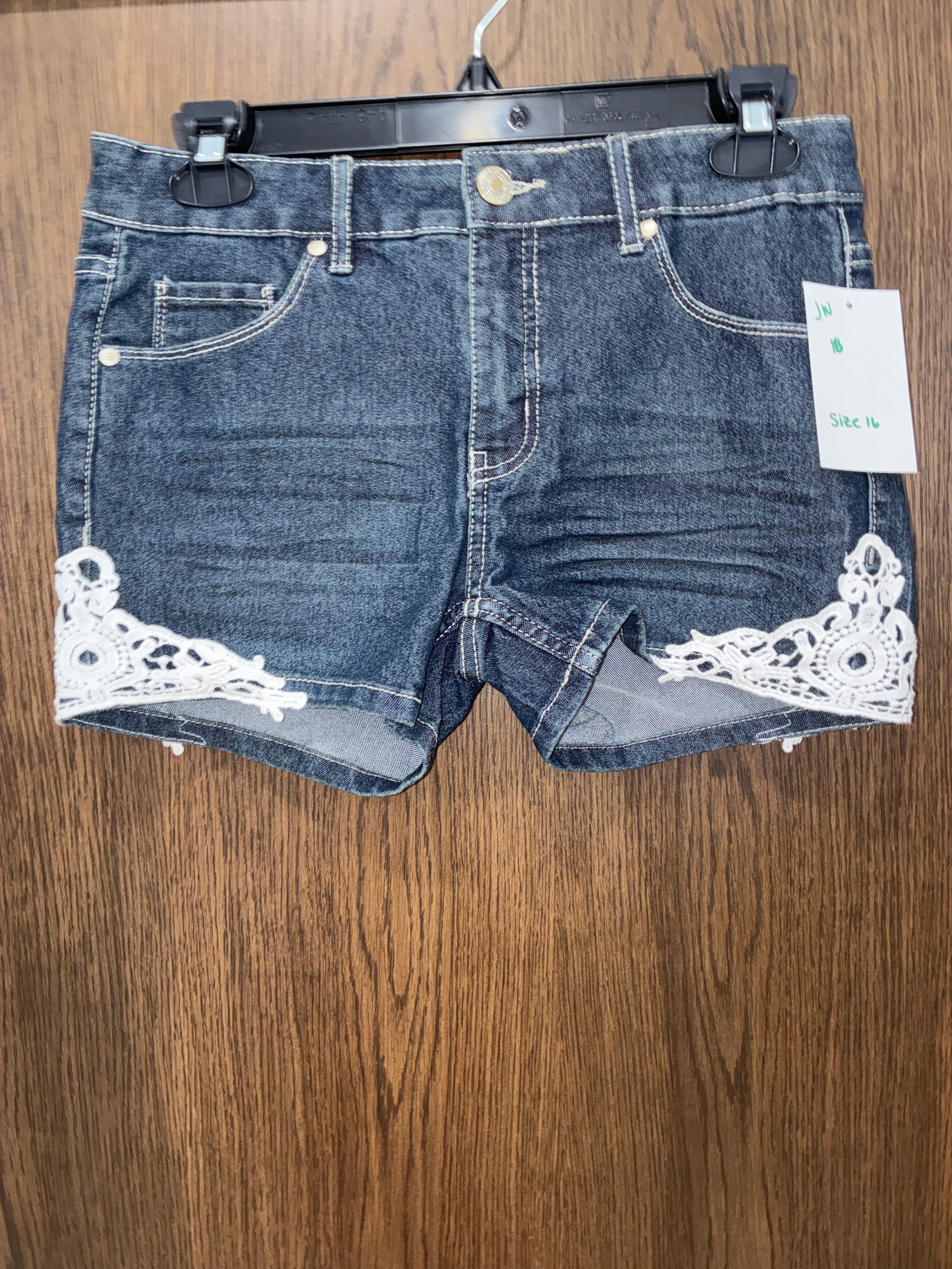Girls Silver Jean Shorts NWT Size 16