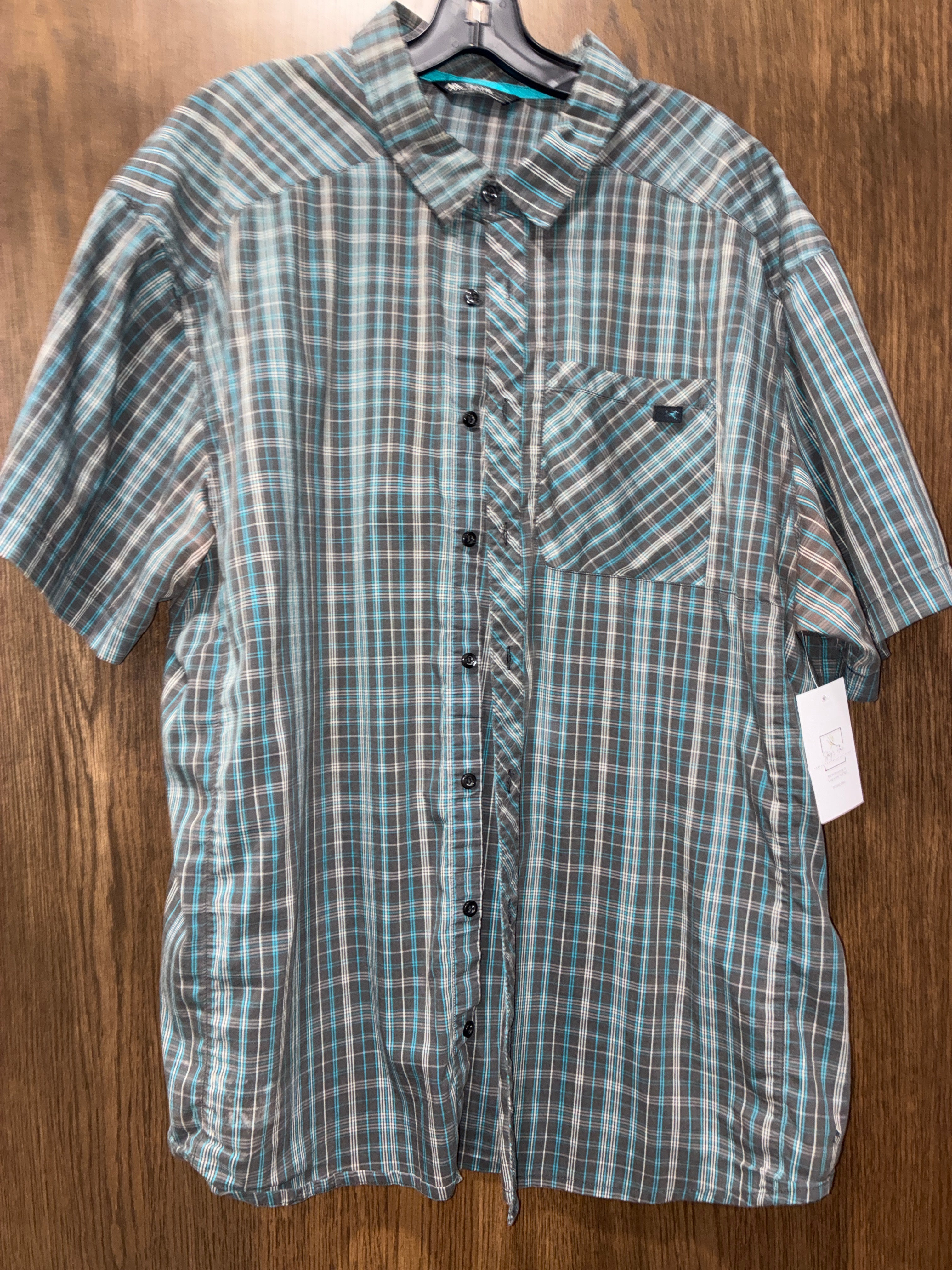 Arc’Teryx Short Sleeve Plaid Button Up with Pockets  XXL 2X