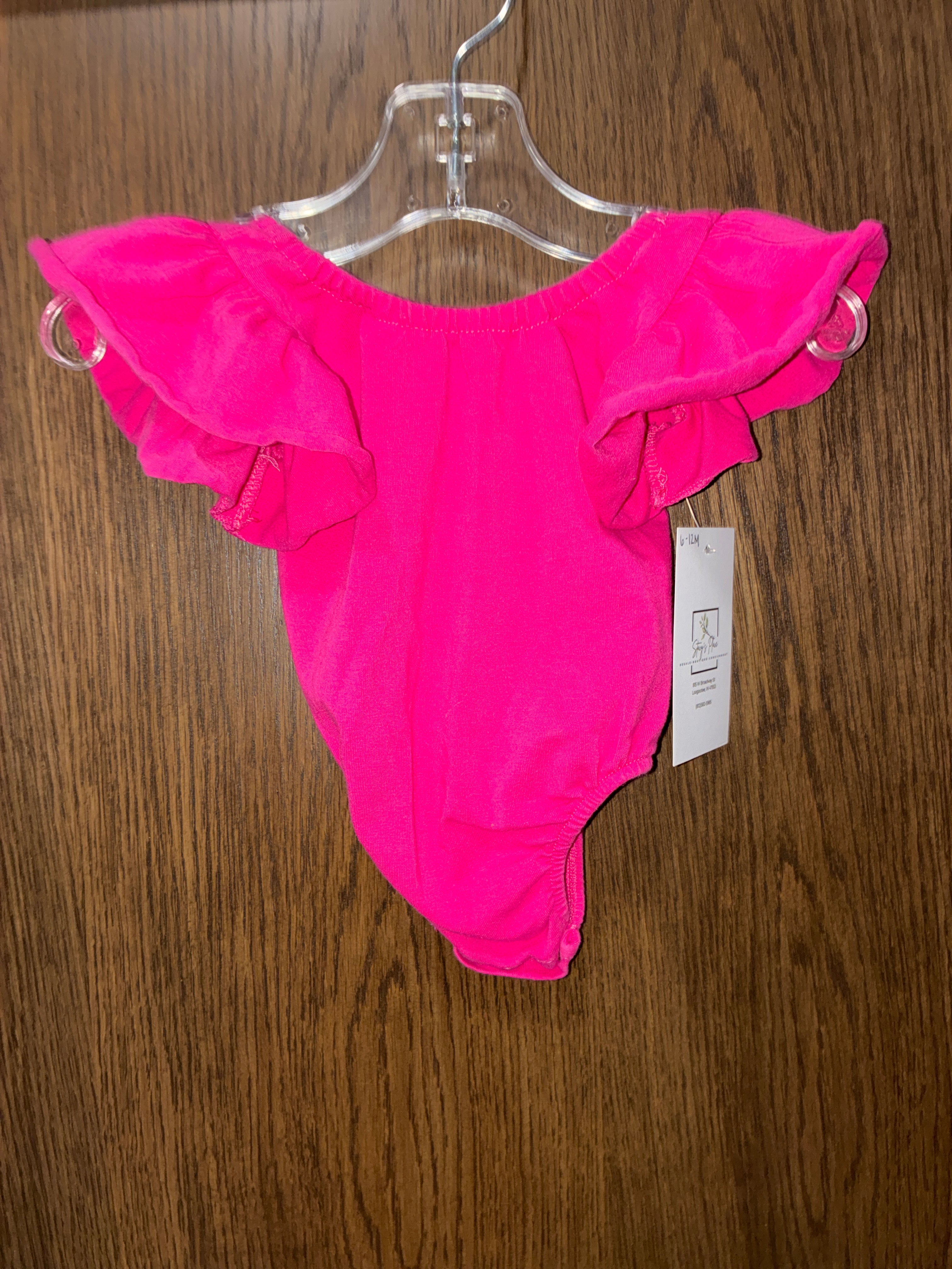 Girls ruffle sleeve onesie size 6-12M