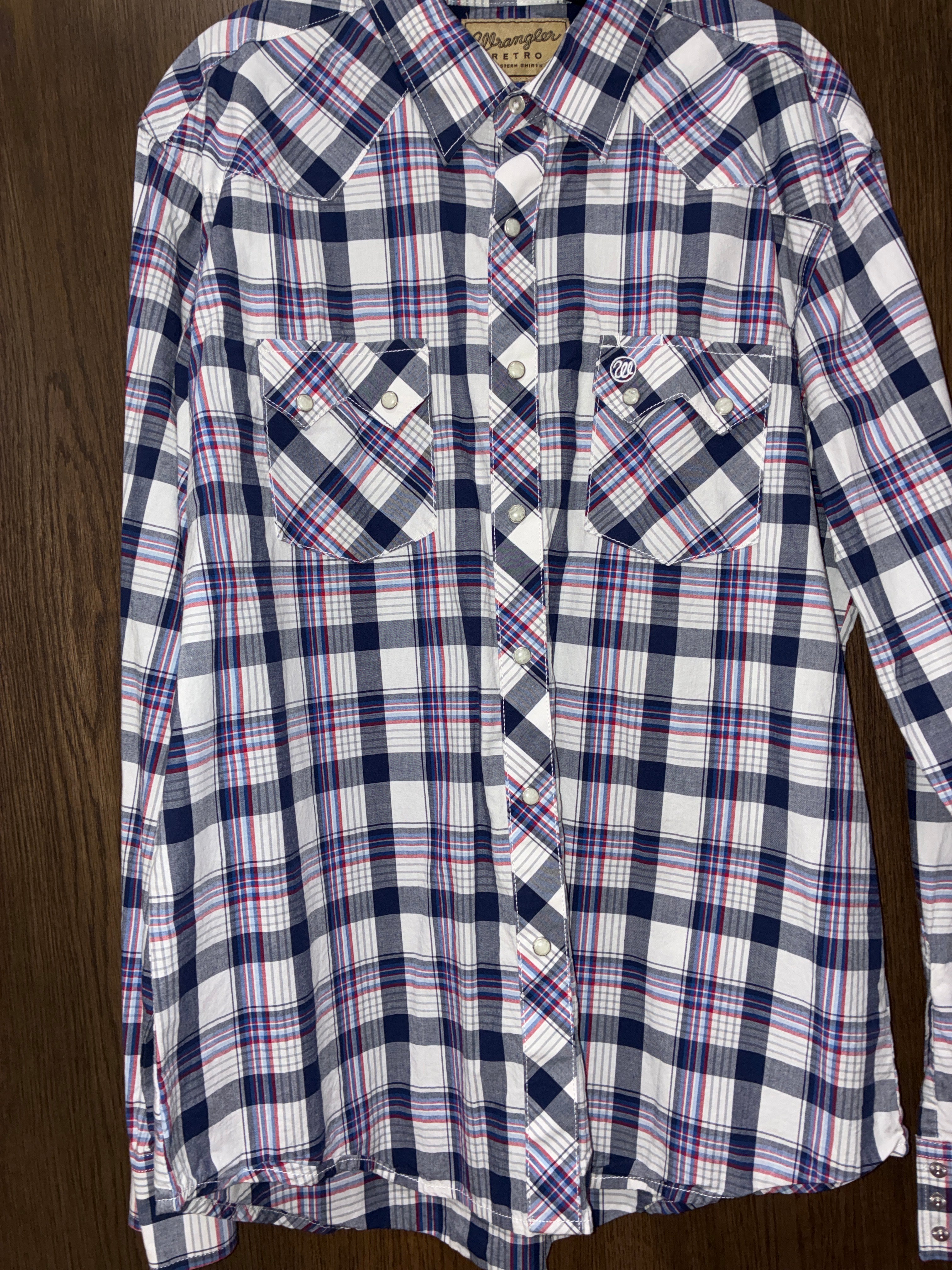 Men’s Wrangler Plaid Button Up Size XL
