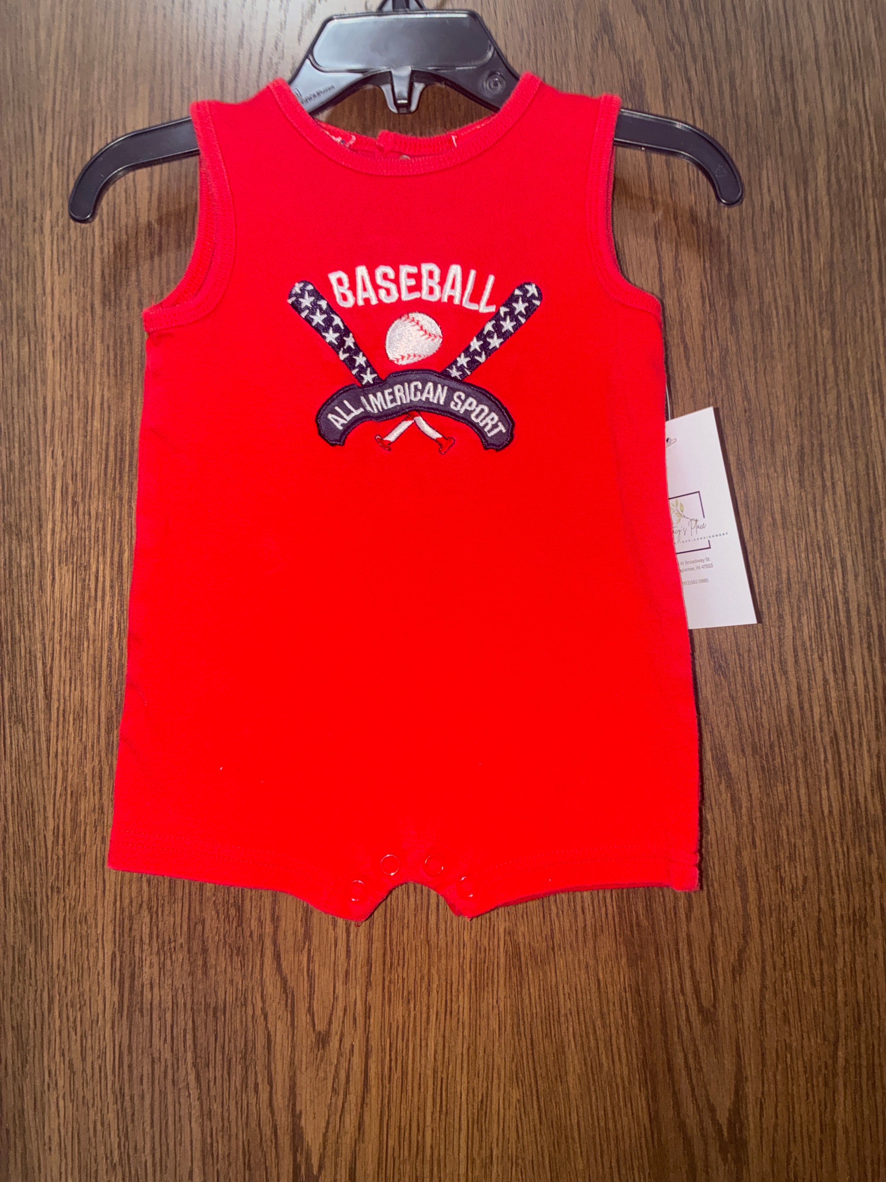 Baseball romper size 6-9 months