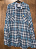 Men’s Carhartt Relaxed Fit Plaid Long Sleeve Button Up Size 3XL