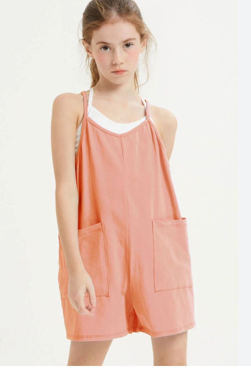 Good Girls NWT Shortie Romper Overall Jumpsuit YM 10/12 Blue