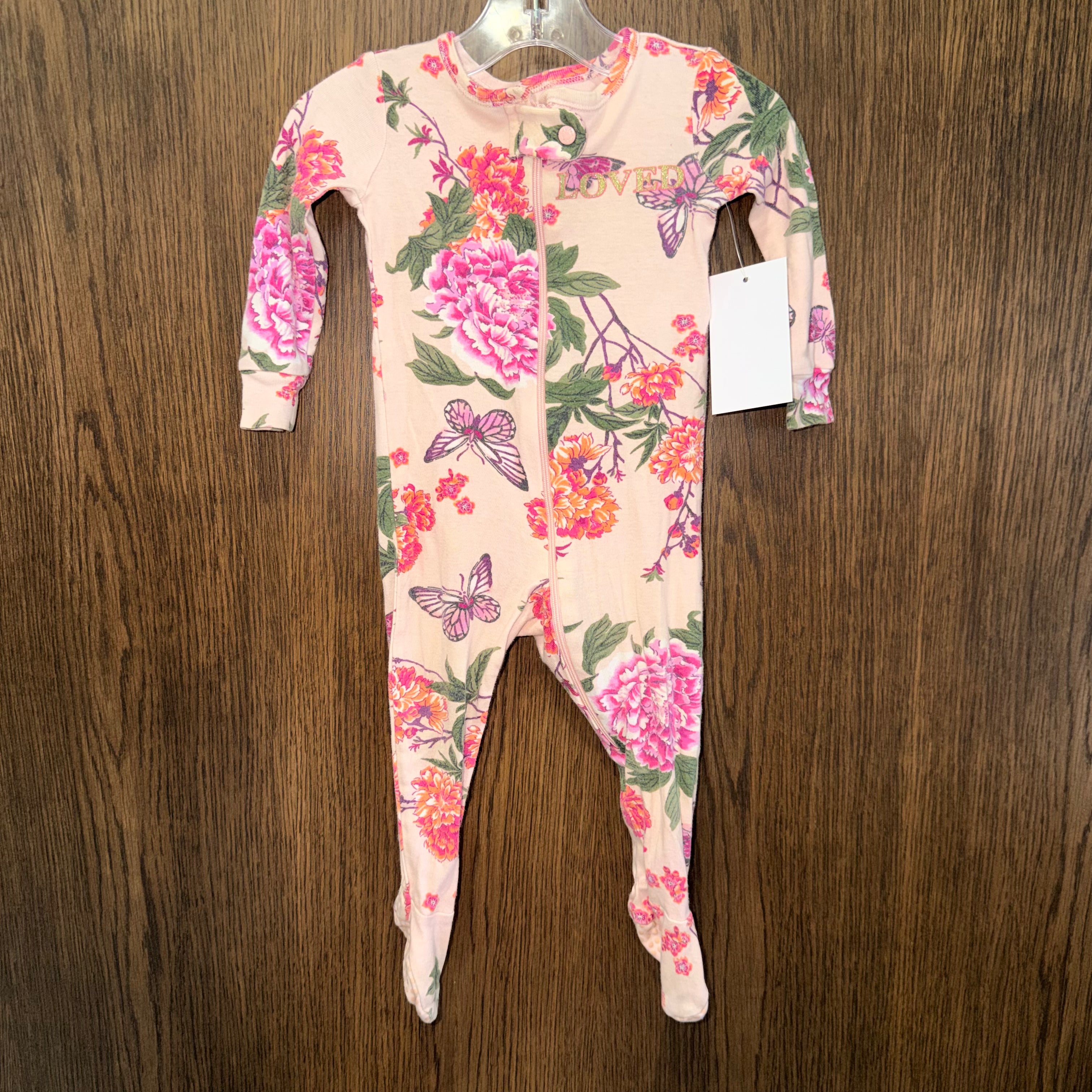 Children’s Place Girls Vintage Footie Sleep & Play Floral 6-9 Months