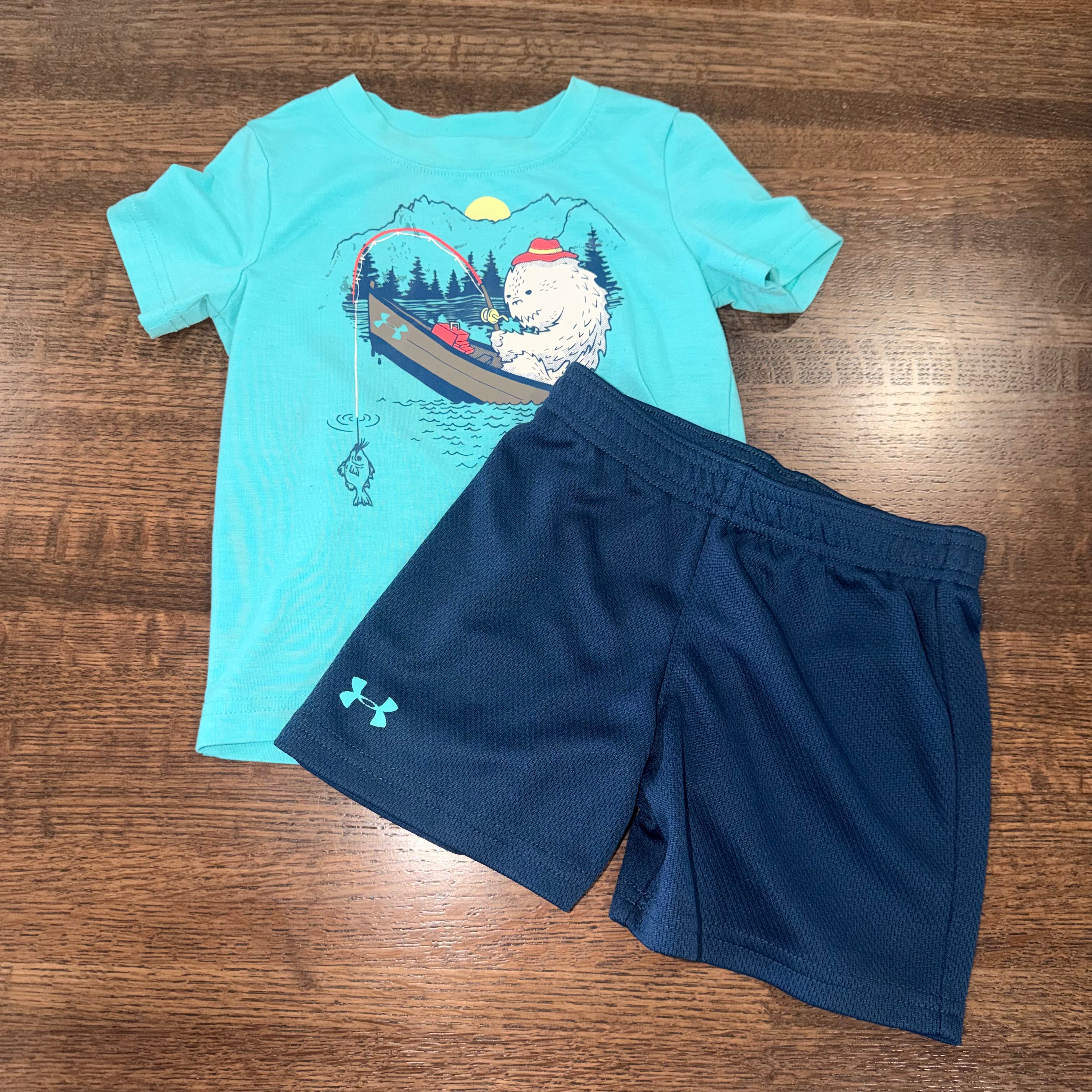 Boys Under Armour Tee & Shorts Set Size 18 months