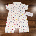 Vintage Kissy Kissy Y2K Baby Boys Smocked Sailboats Romper 3 mos