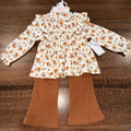 Little Lass Baby Girls Peplum Top, Bow, & Flare Leggings 24mos NWT