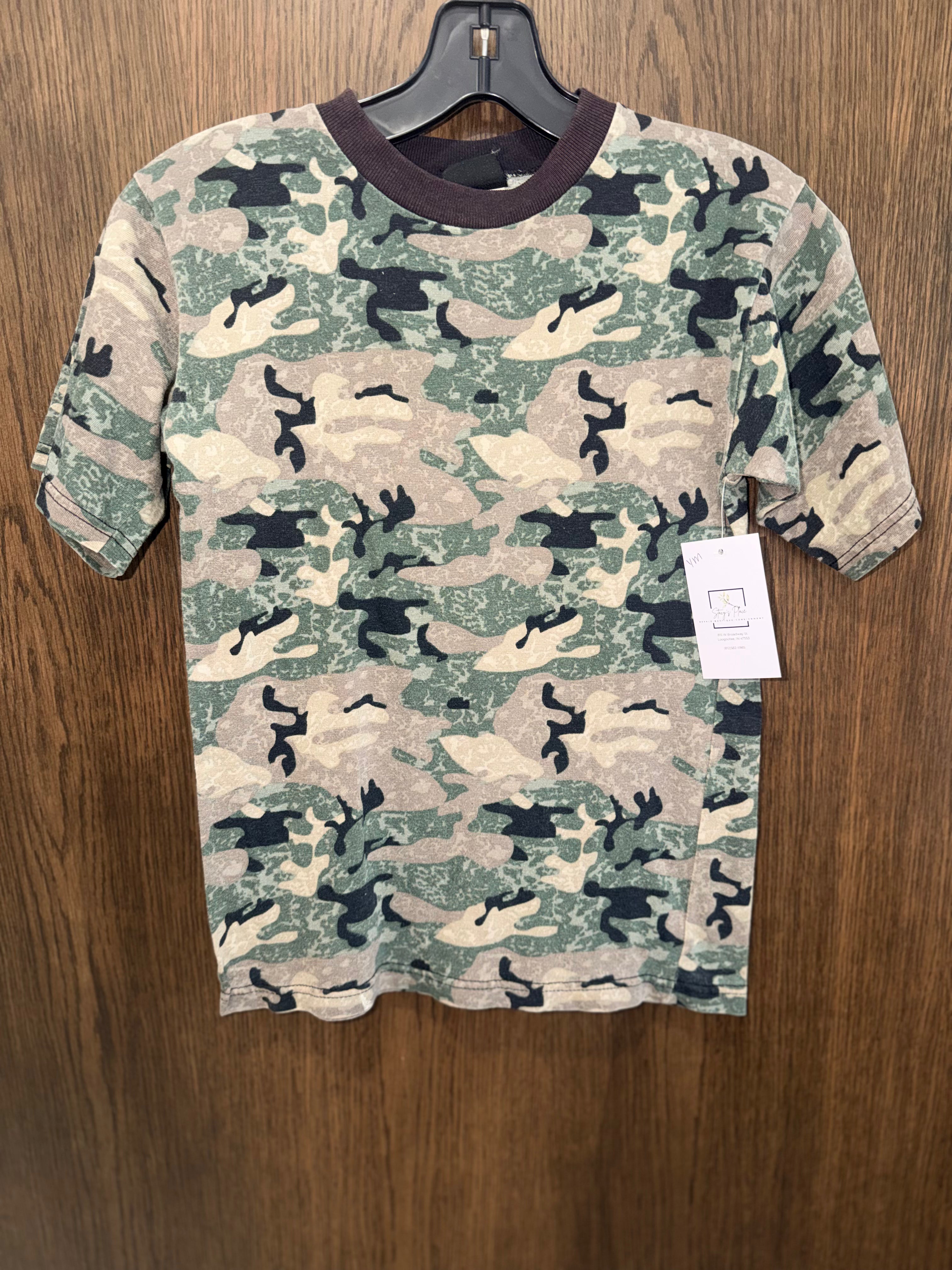 Garan Vintage Camo Boys Short Sleeve Size YM 10/12