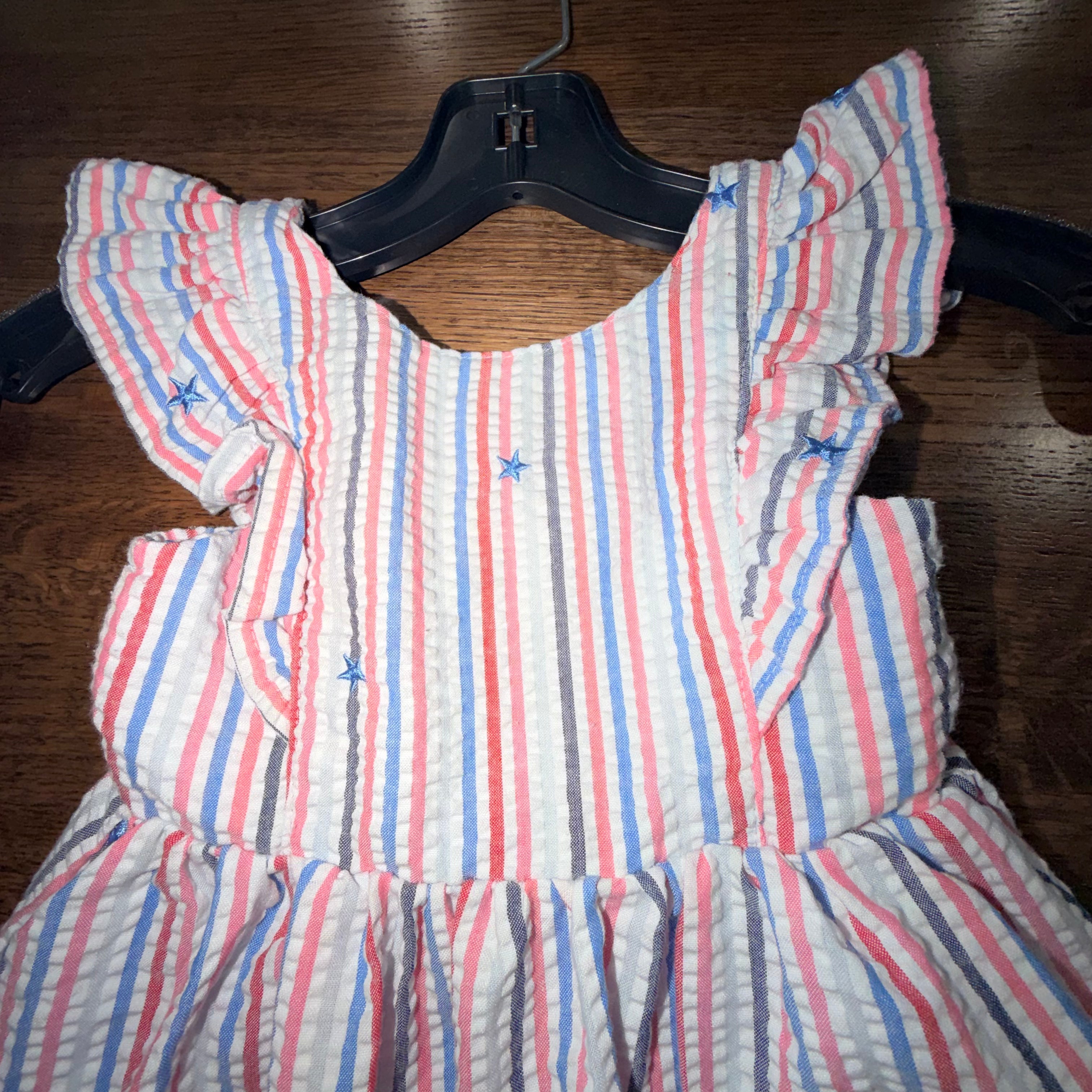 Boutique Girls Stars Seersucker Dress Size 18-24 Months