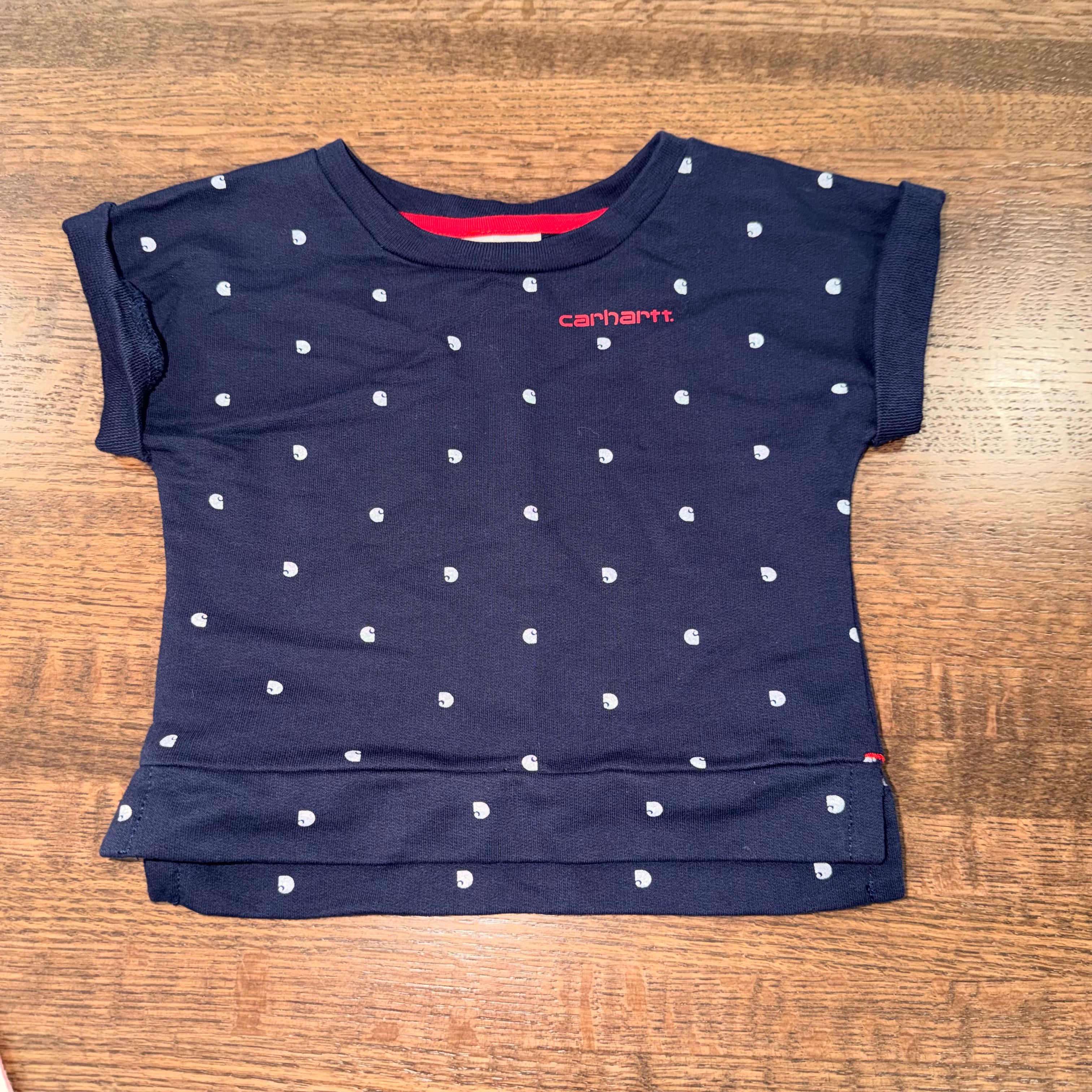 Carhartt Baby Girls Red White & Blue T-Shirt 6mos New Condition