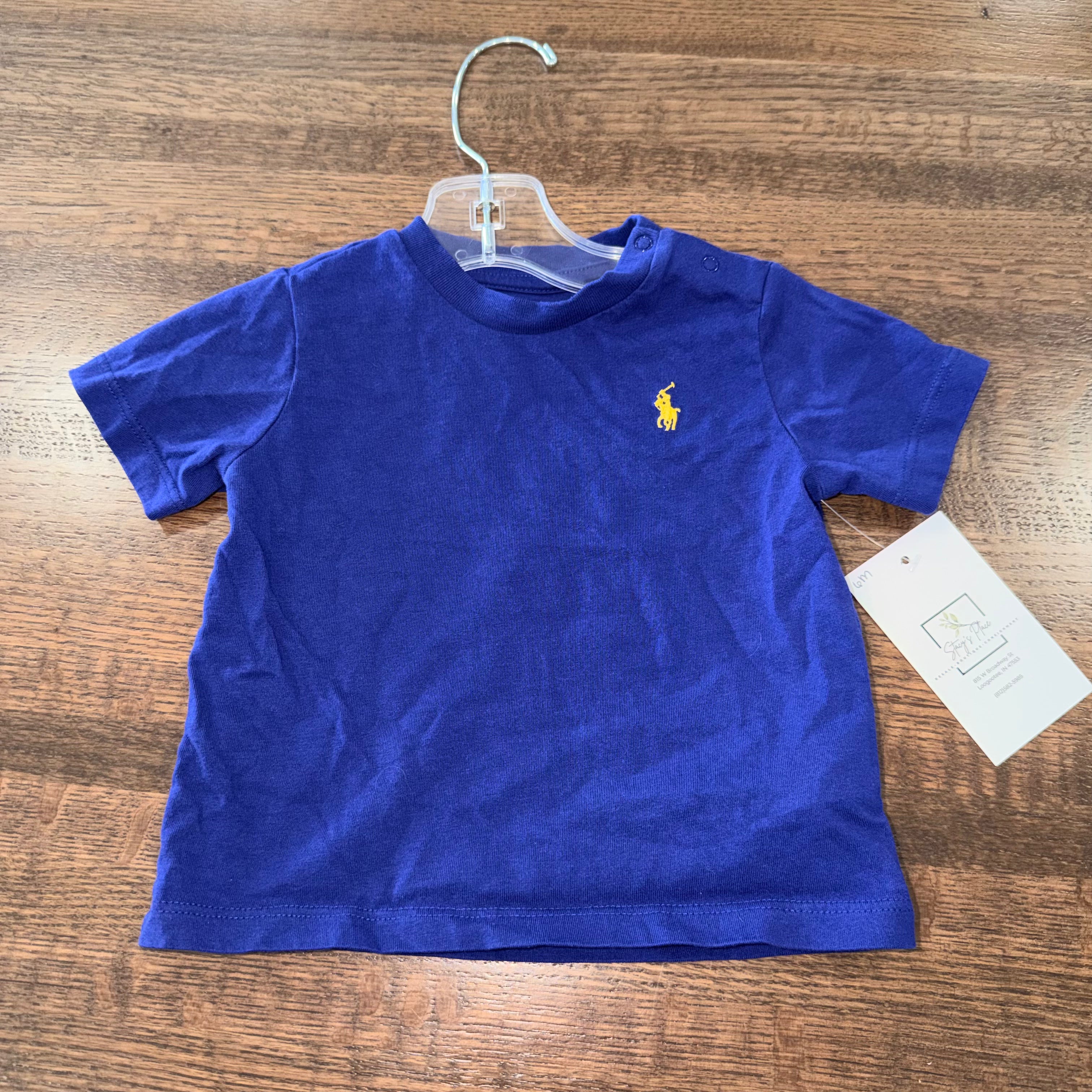 Polo Ralph Lauren Baby Boys Cotton Crewneck Embroidered Pony T-Shirt Size 6 Months EUC