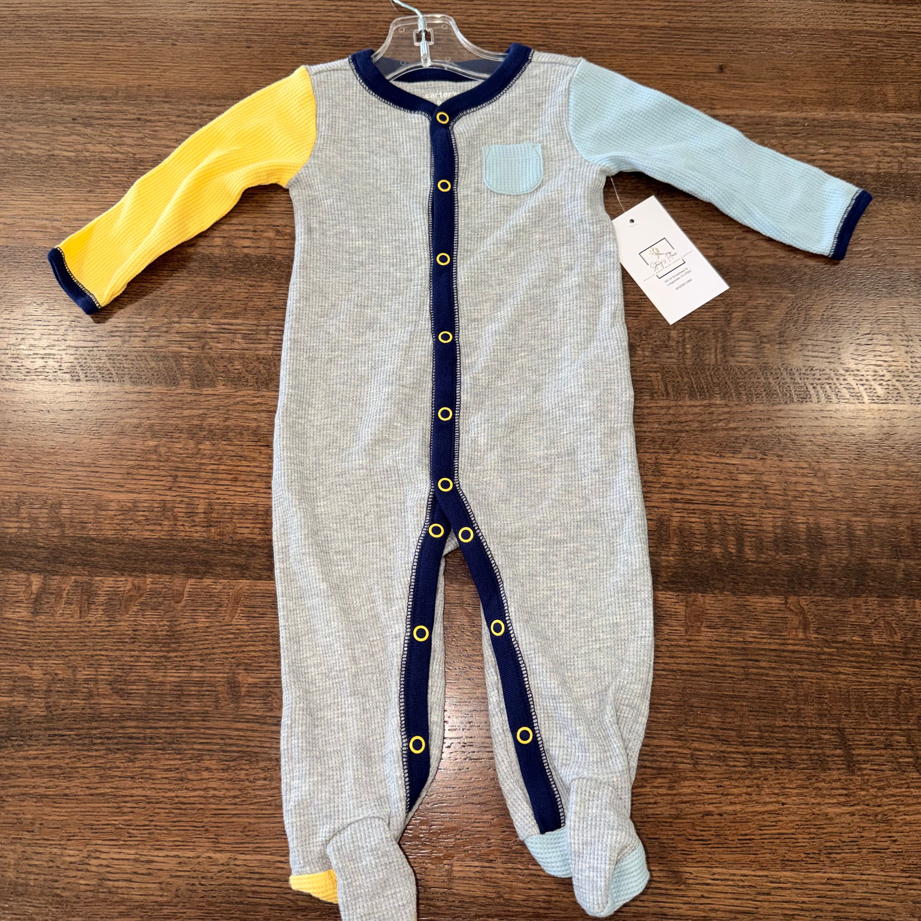 Carter’s Boy’s Colorblock Footie Romper 9 Months NWOT