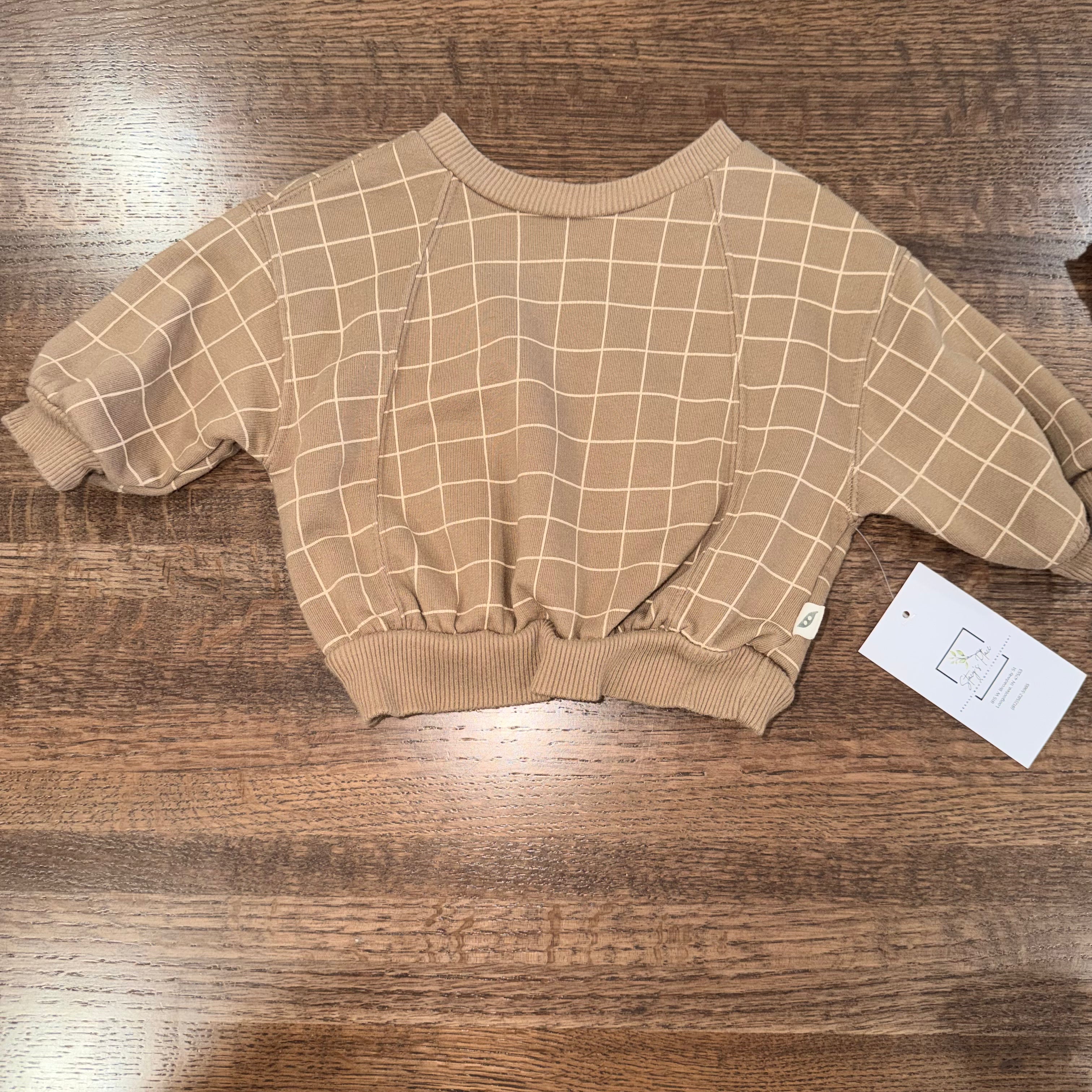 Easy Peasy Girls Check Crew Sweatshirt 3-6 mos