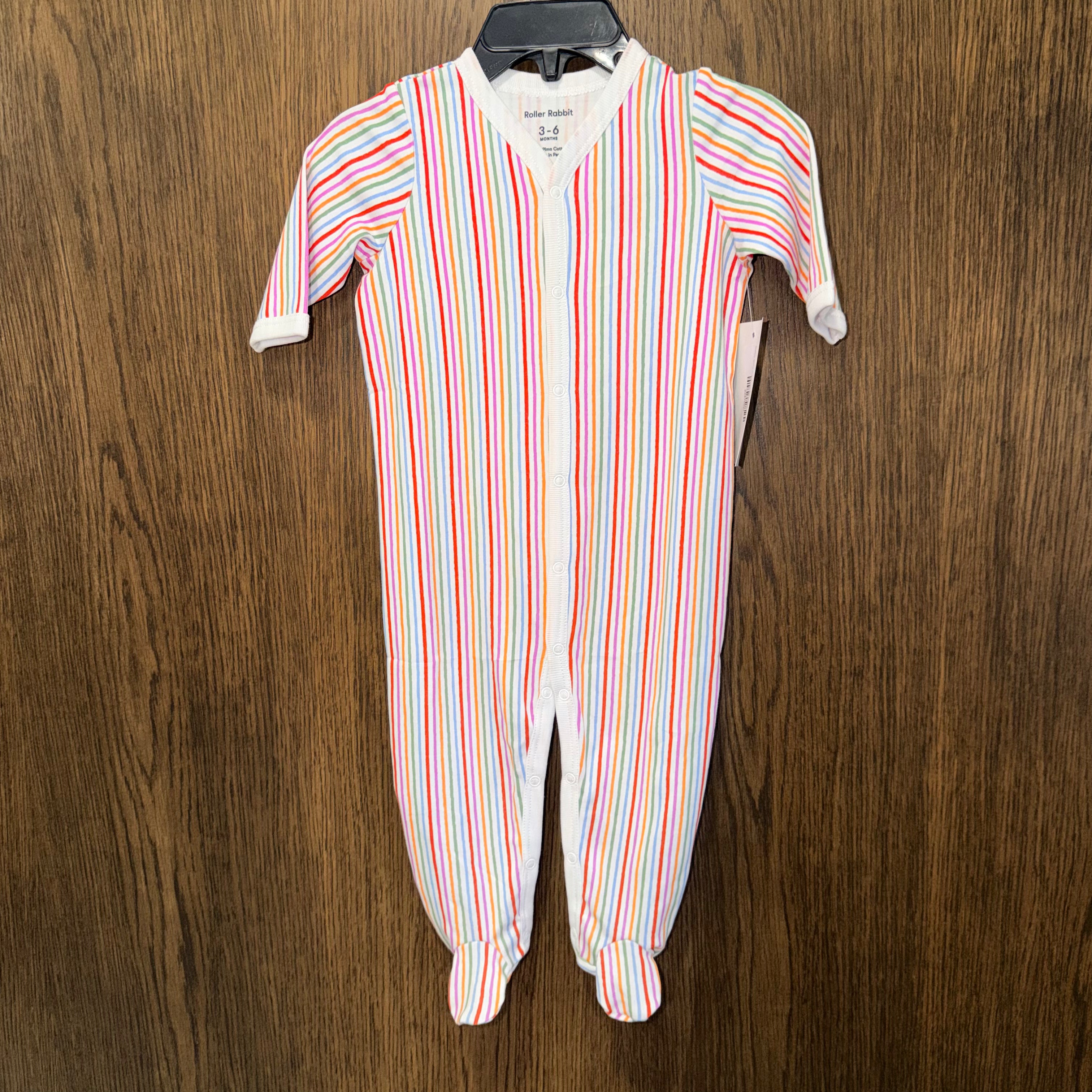 Roller Rabbit Striped Zipper Footie 3-6 mos New Condition