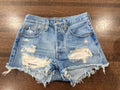 Levi’s 501 Premium Button Fly Distressed Jean Shorts Size 24