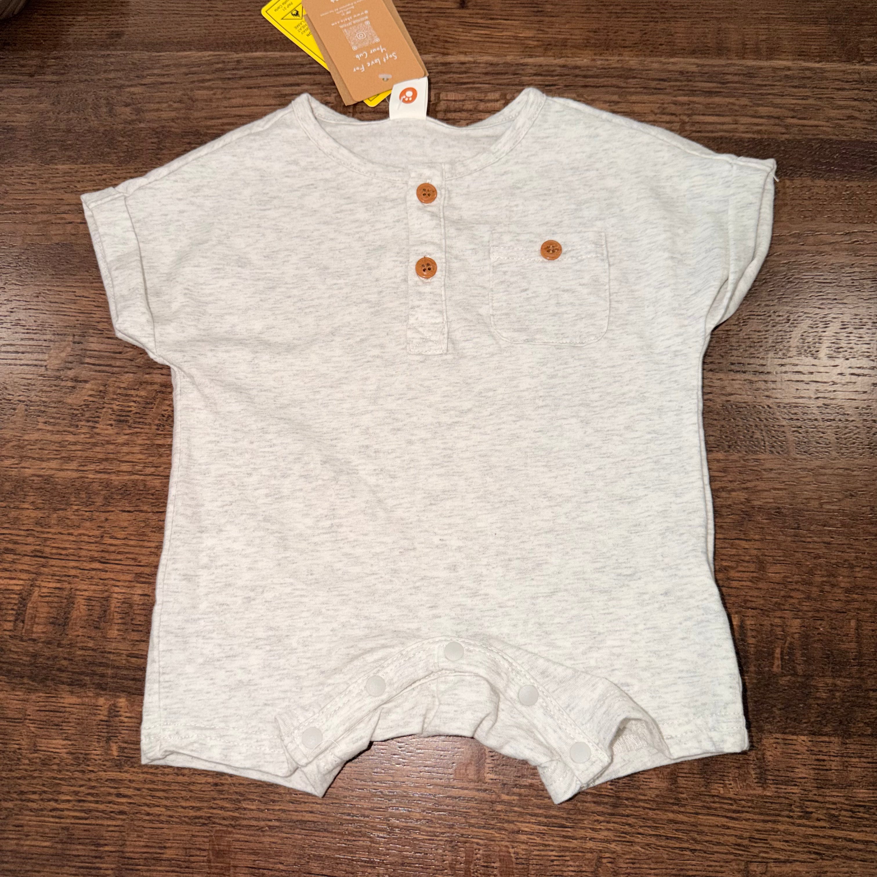 Cozy Cub Baby Boys Romper Oatmeal Romper 3-6 mos NWT