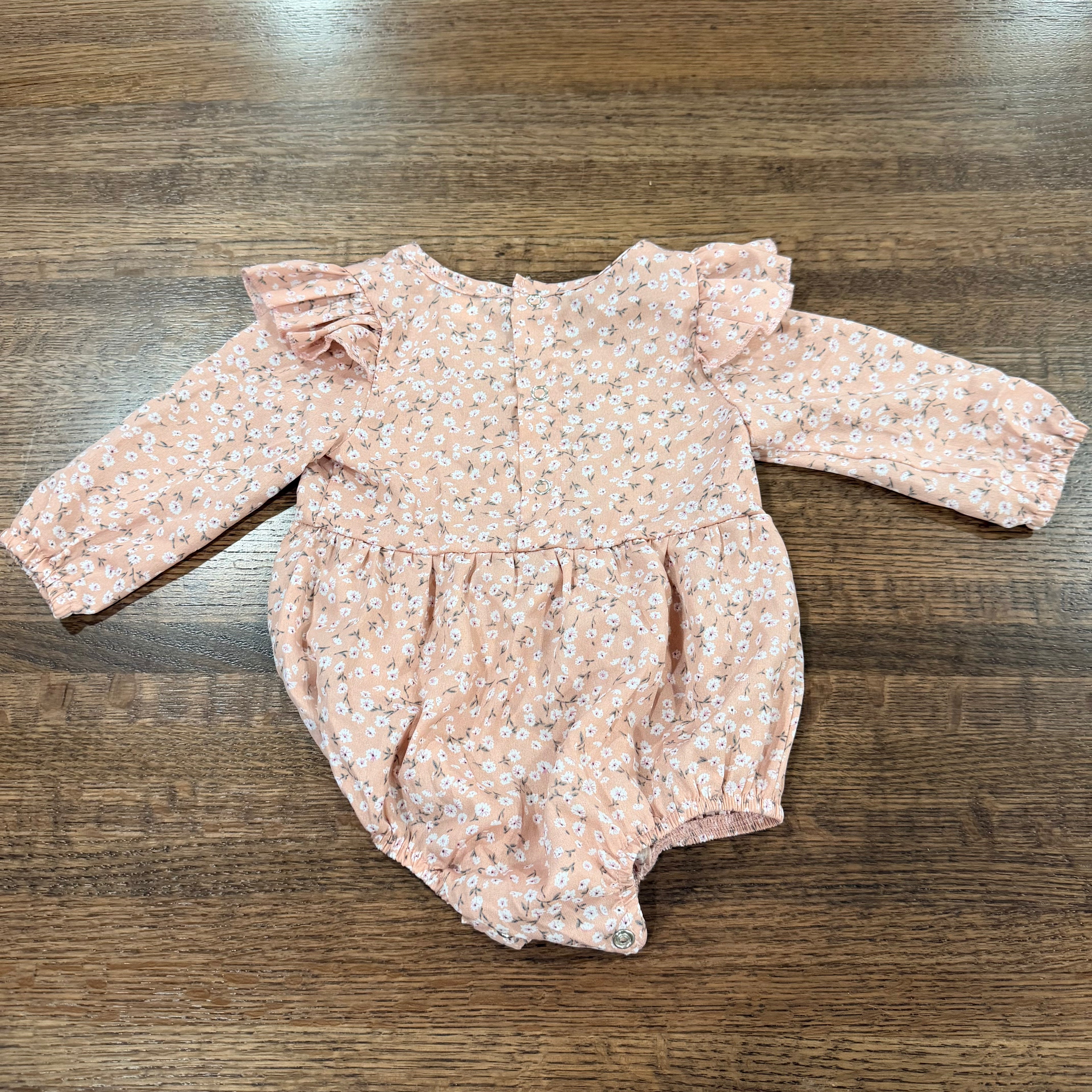 Baileys Blossoms Girls Floral Romper 6-9 mos