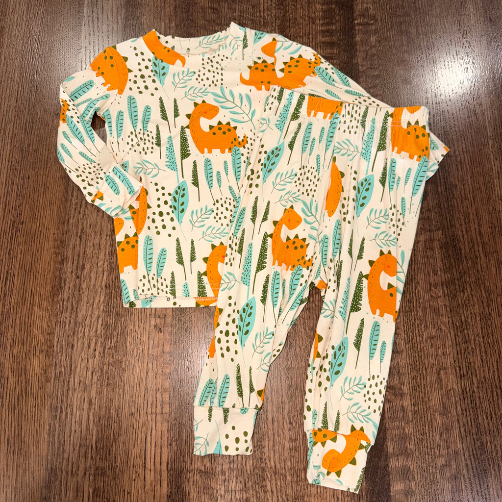 Three Little Tots Boys Dino Modal Cotton Pajama Set Size 2T NWT