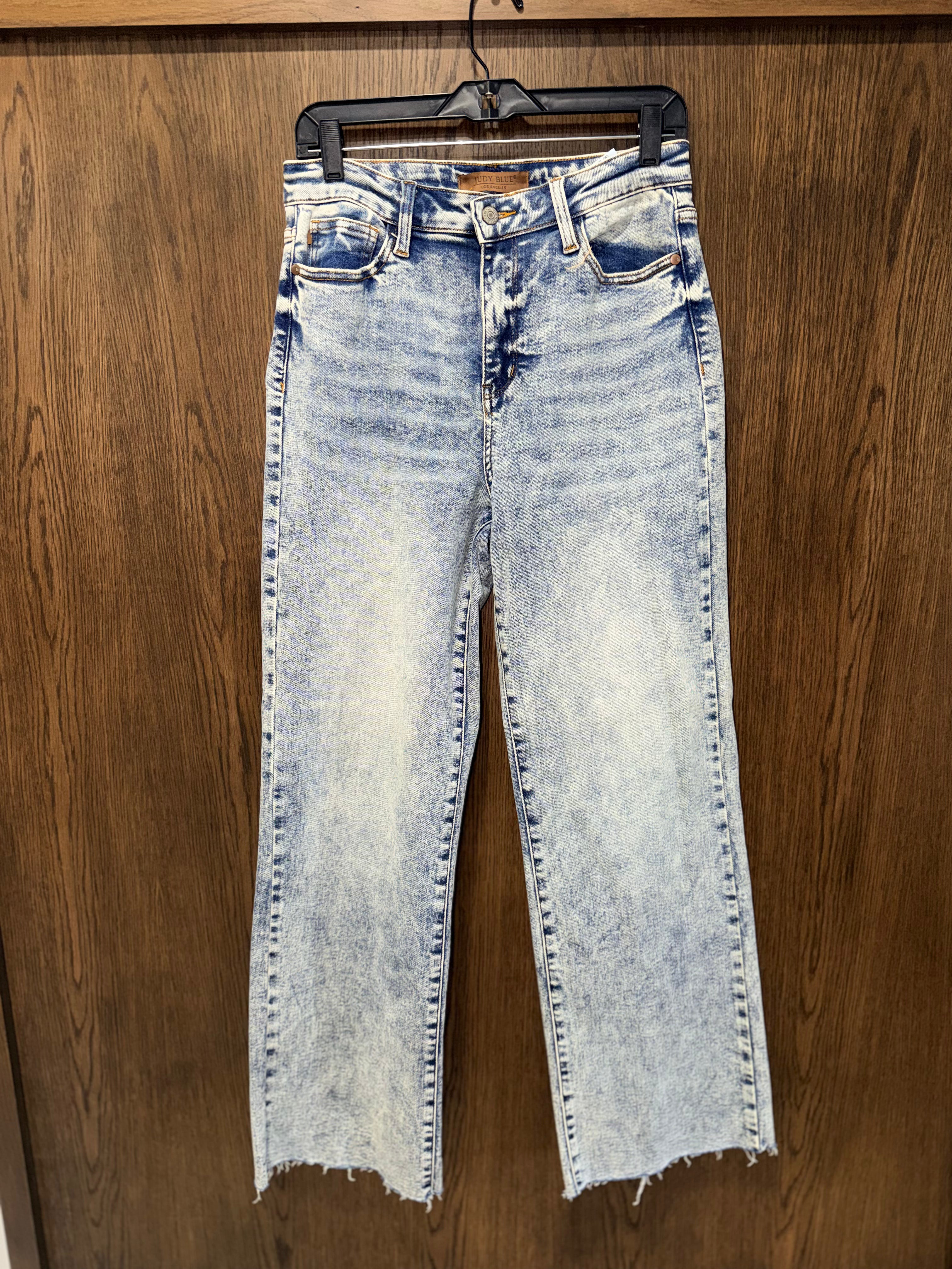Judy Blue Women’s High Waist Raw Hem Wide Leg Jeans 9/29 New Condition