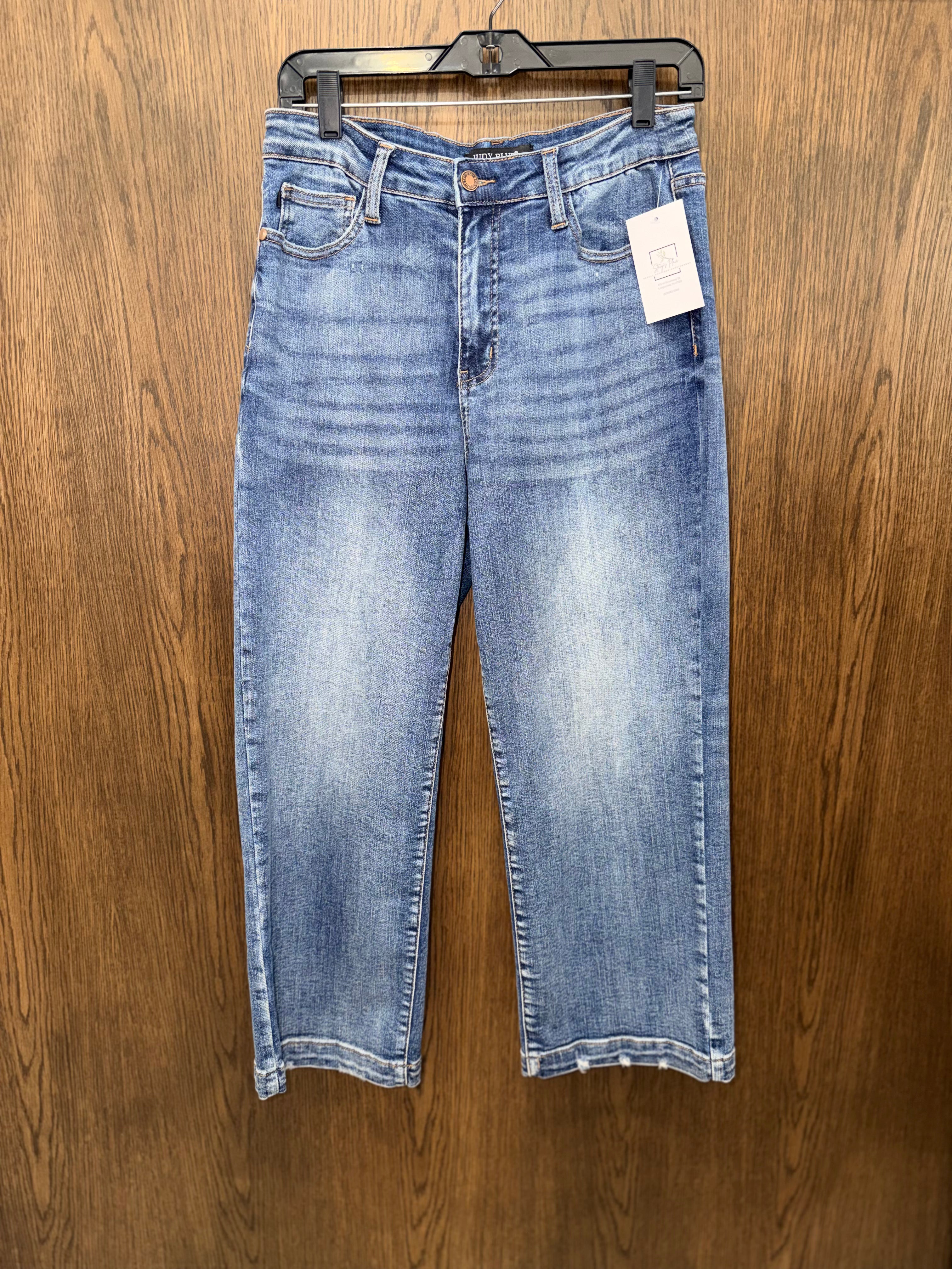 Judy Blue Women’s Double the Cool Cropped Wide Leg Jeans Size 7/28