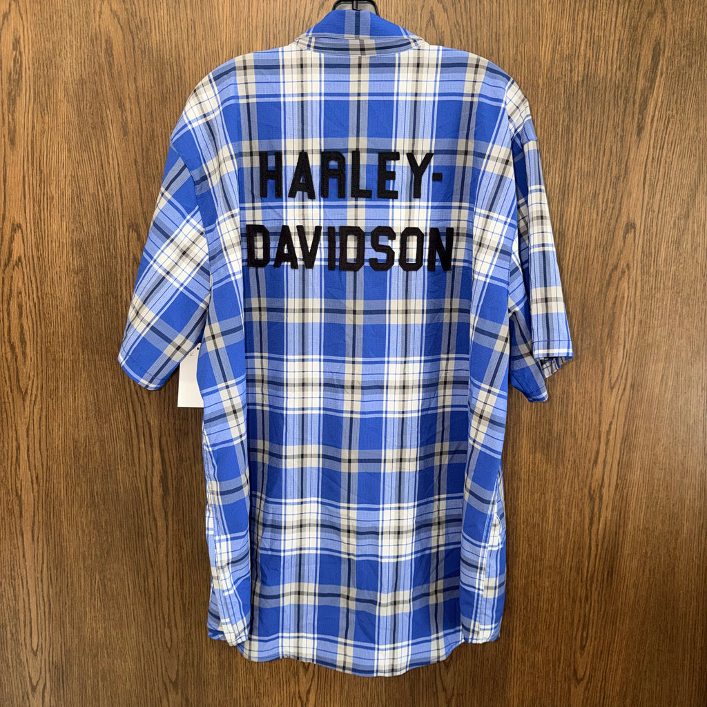 Harley Davidson Men's Amplfier Blue Plaid Shirt Size 2X XXL