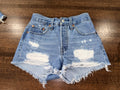 Levi’s 501 Premium Button Fly Distressed Jean Shorts Size 24