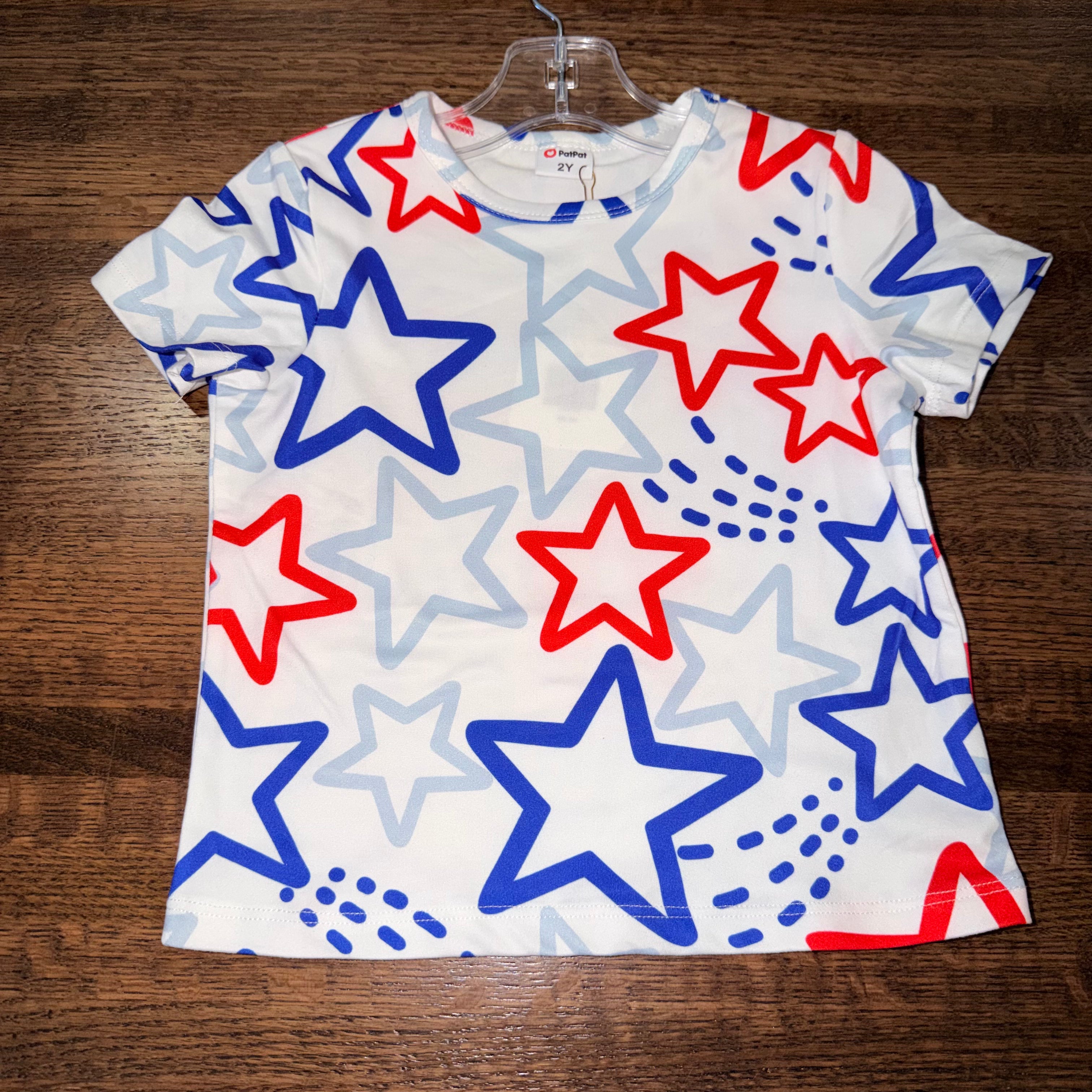 Pat Pat Boys Patriotic Star Shirt 3/4