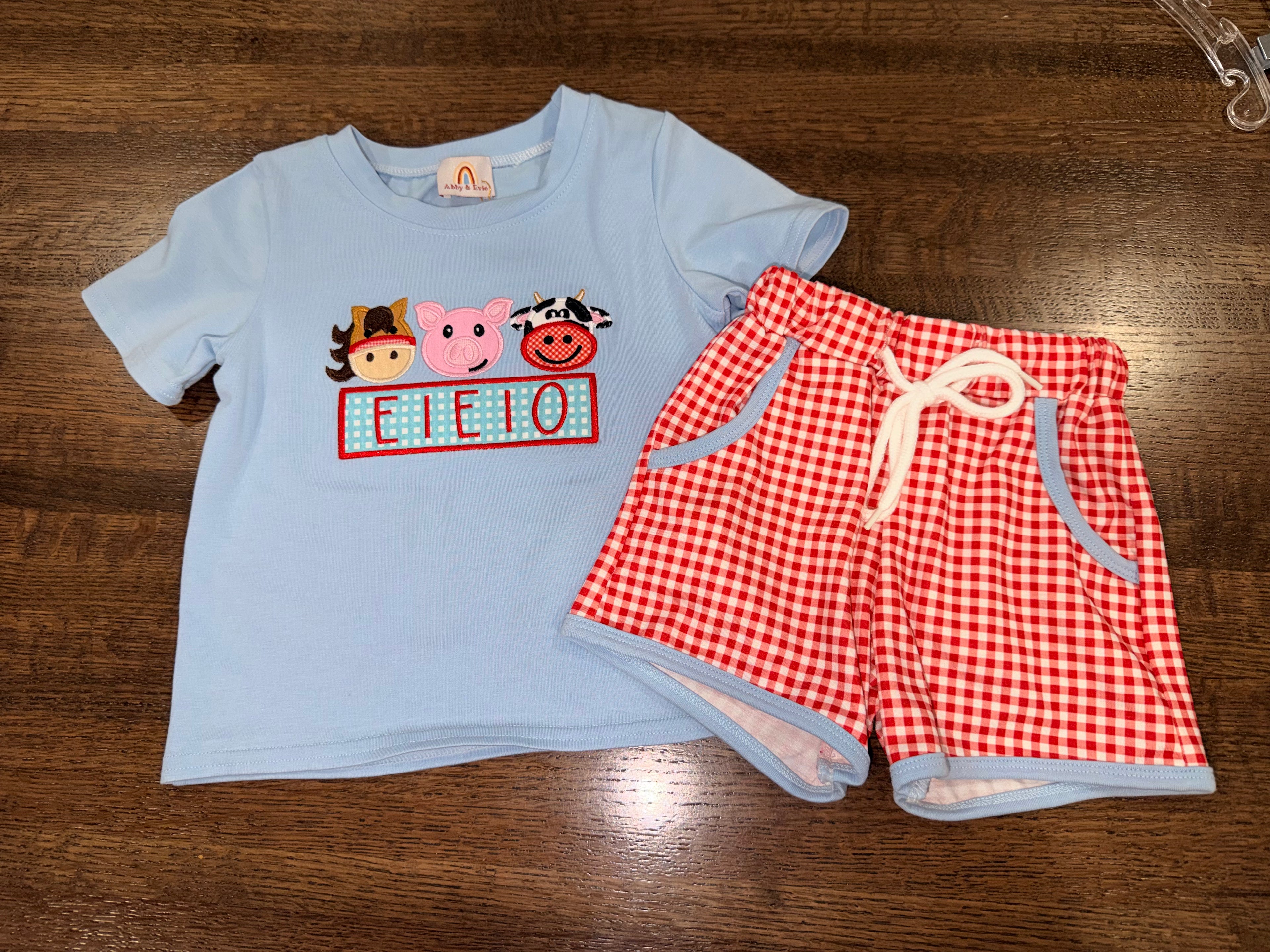NWT Boutique Abby & Evie Farm EIEIO 2pc Set Size 2