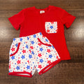 Abby & Evie Boys Boutique Patriotic Stars T-Shirt & Shorts Set Size 2T