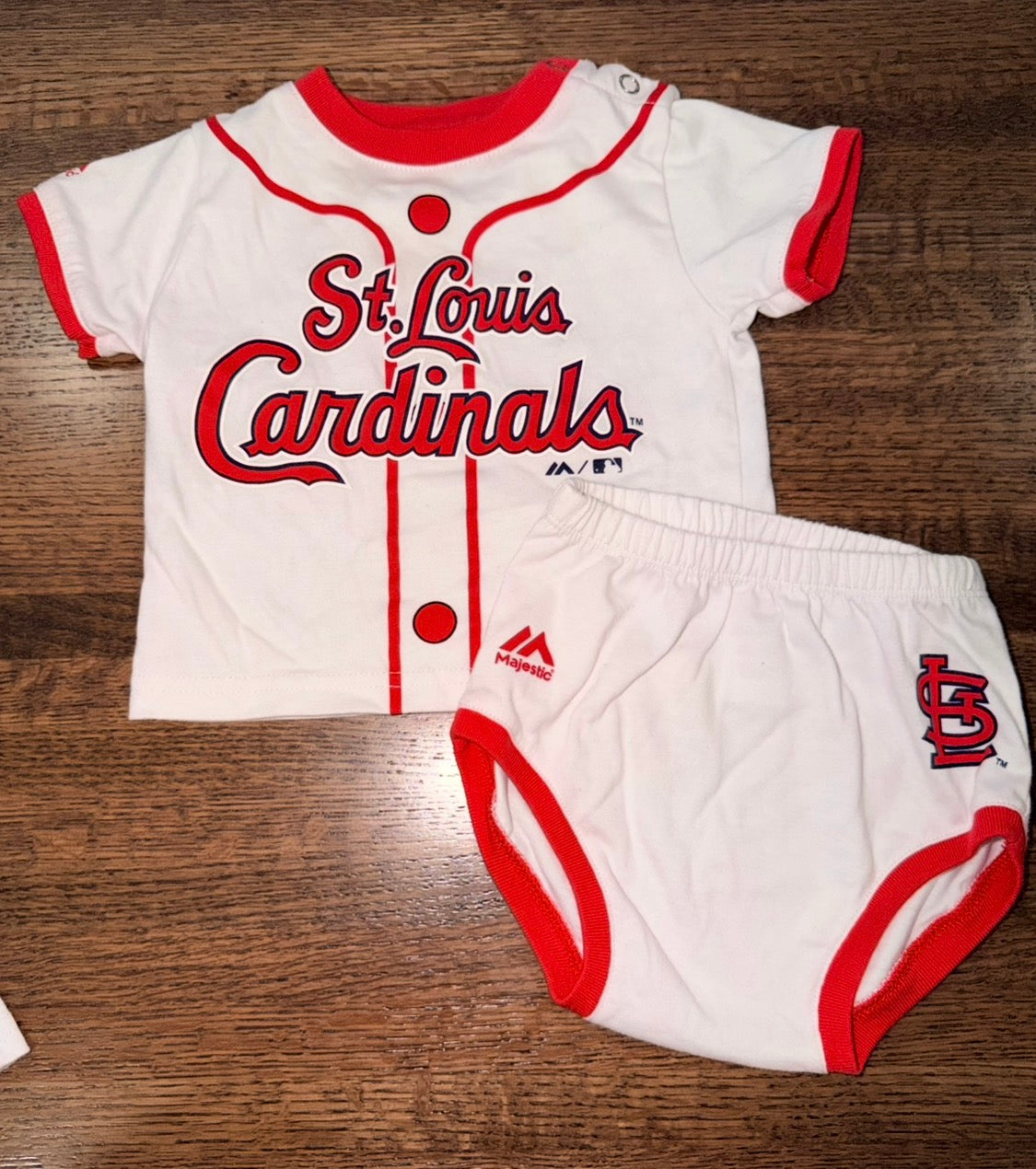 Majestic White & Red St. Louis Cardinals Infant Outfit 3-6 mos