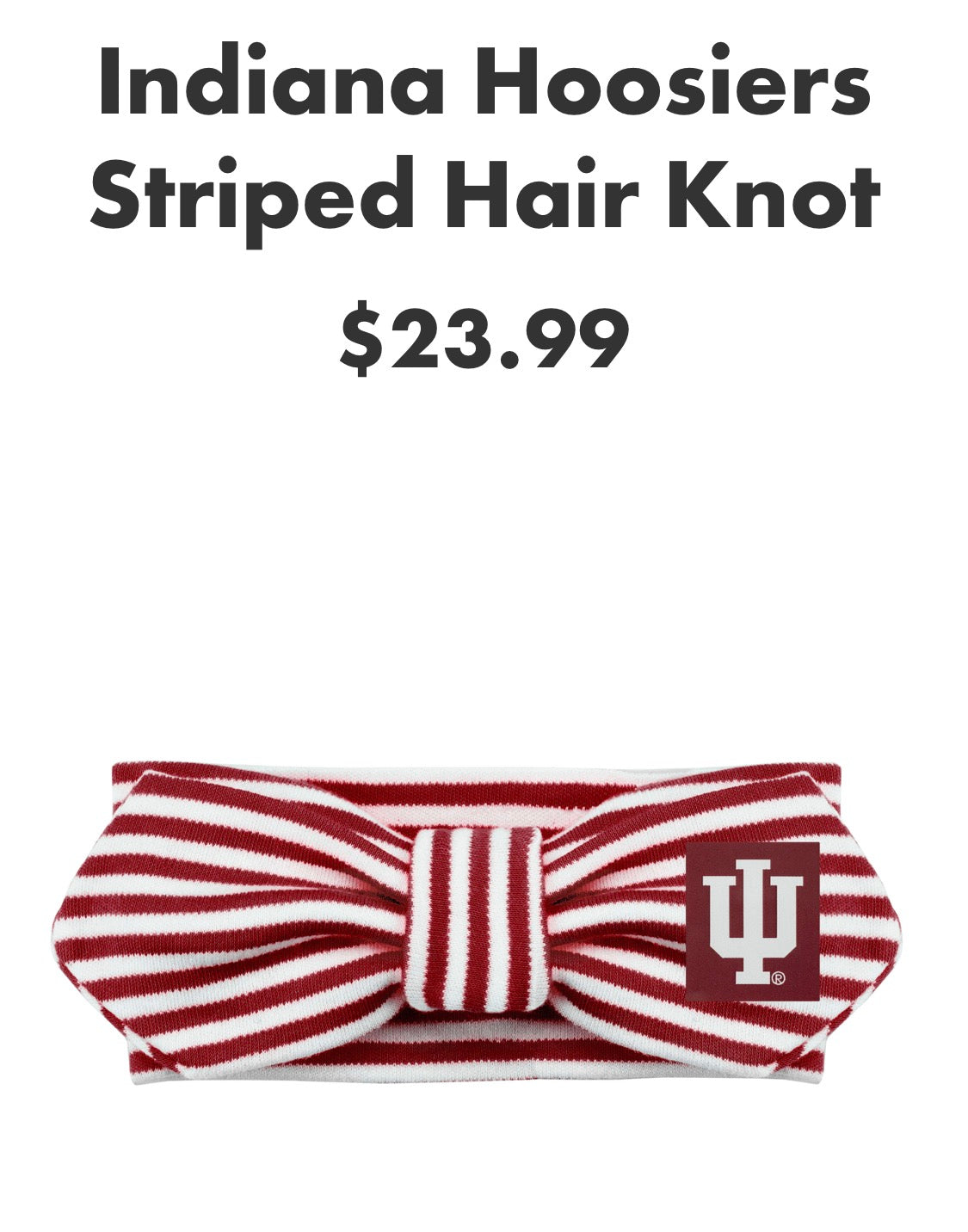 Indiana Hoosiers Baby Striped Hair Knot Bow