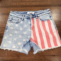 Judy Blue 'Merica American Flag Mid Jean Shorts Size M Medium