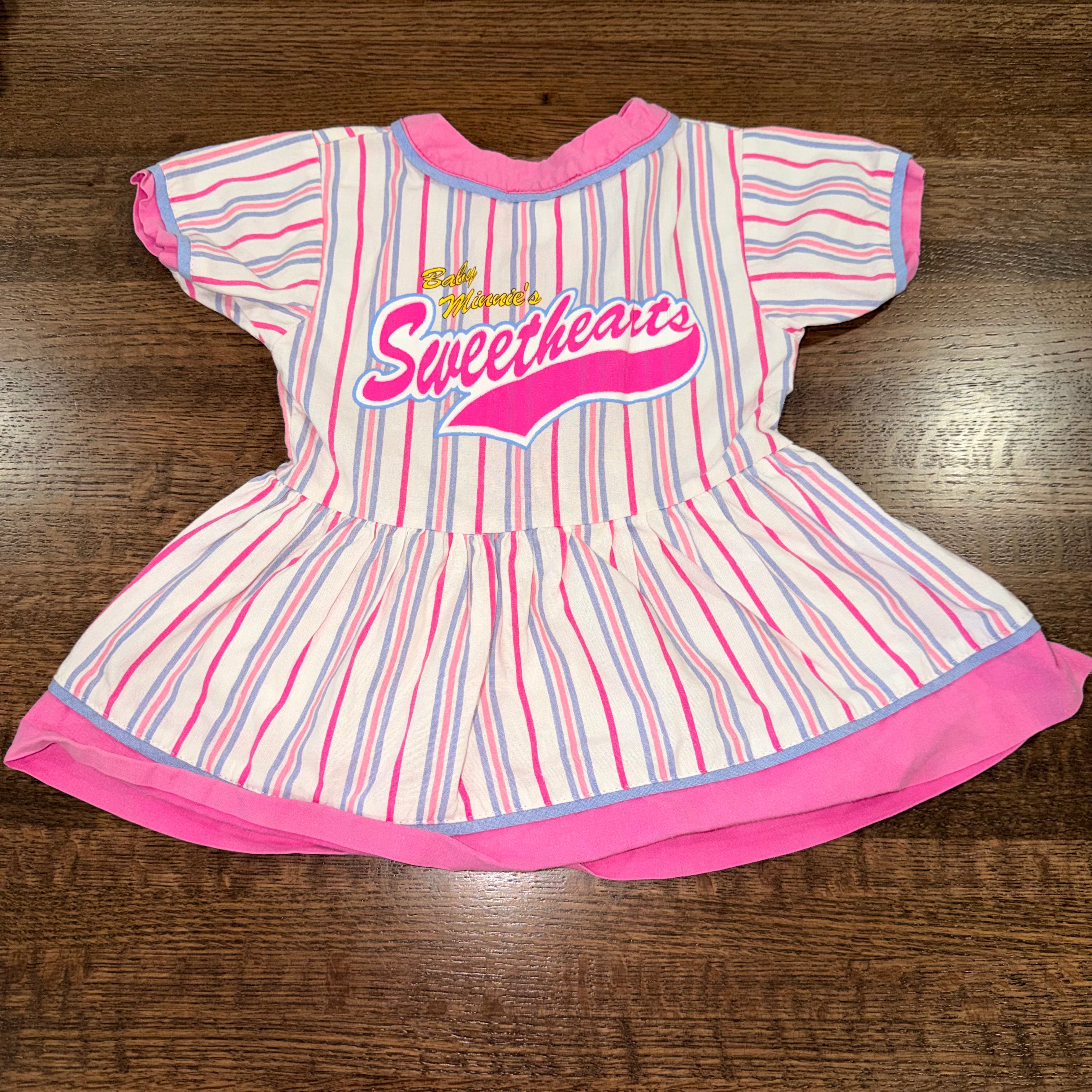 Vintage Disney Girls Minnie Mouse Sweerthearts Baseball Dress Size 24 mos