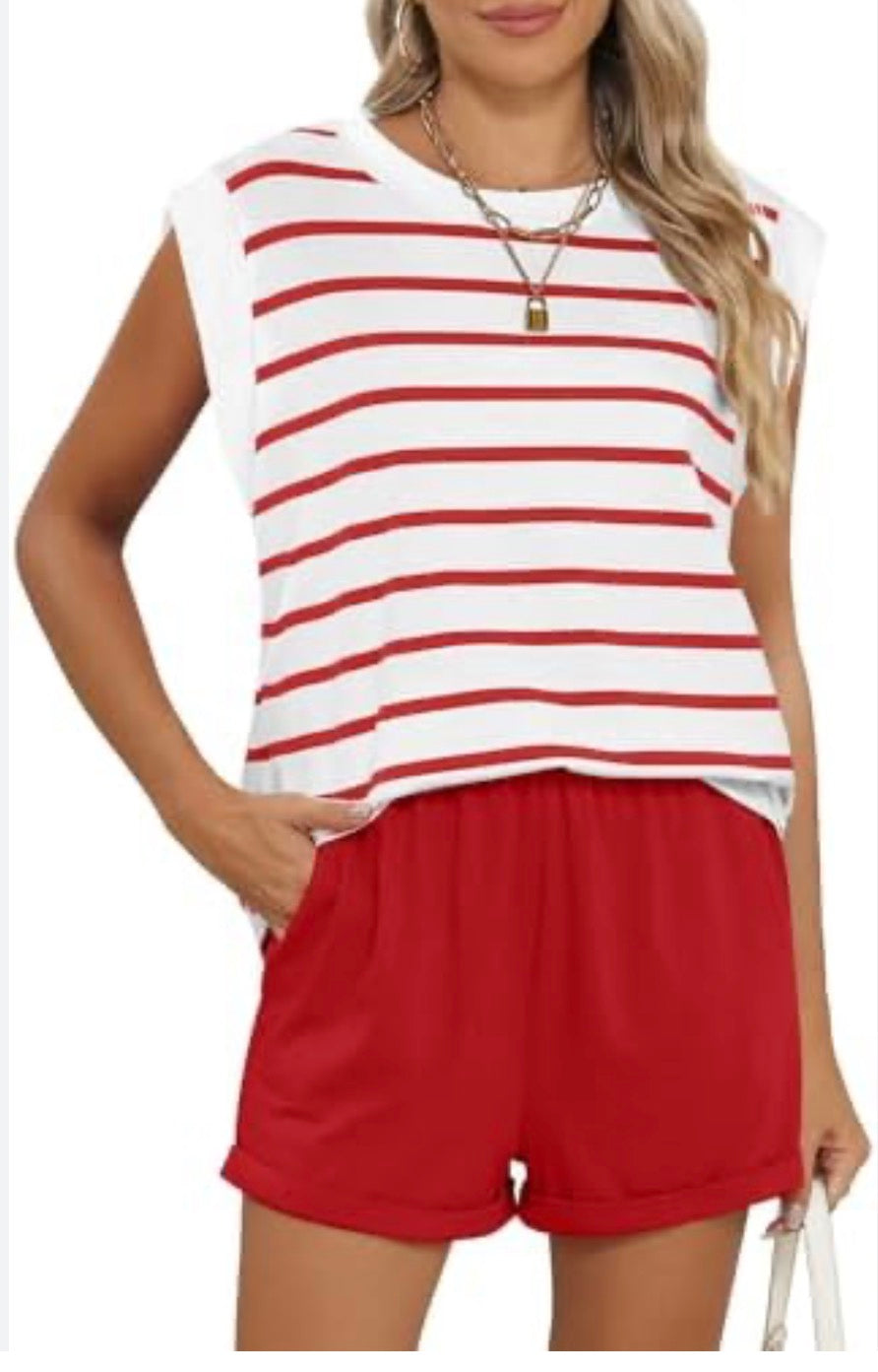 NWOT Amazon Top & Shorts Lounge Set Large