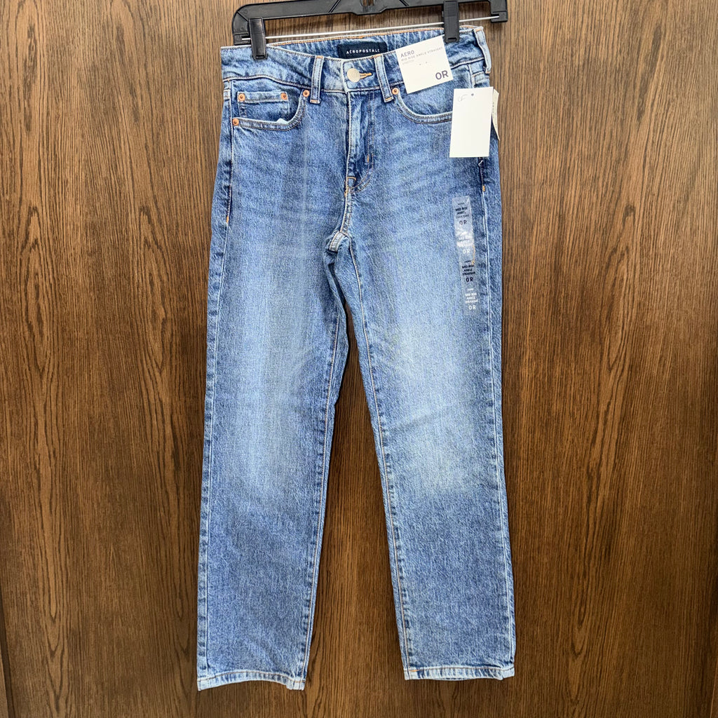 Aeropostale NWT Midrise Ankle Straight Jeans Size 0 Regular