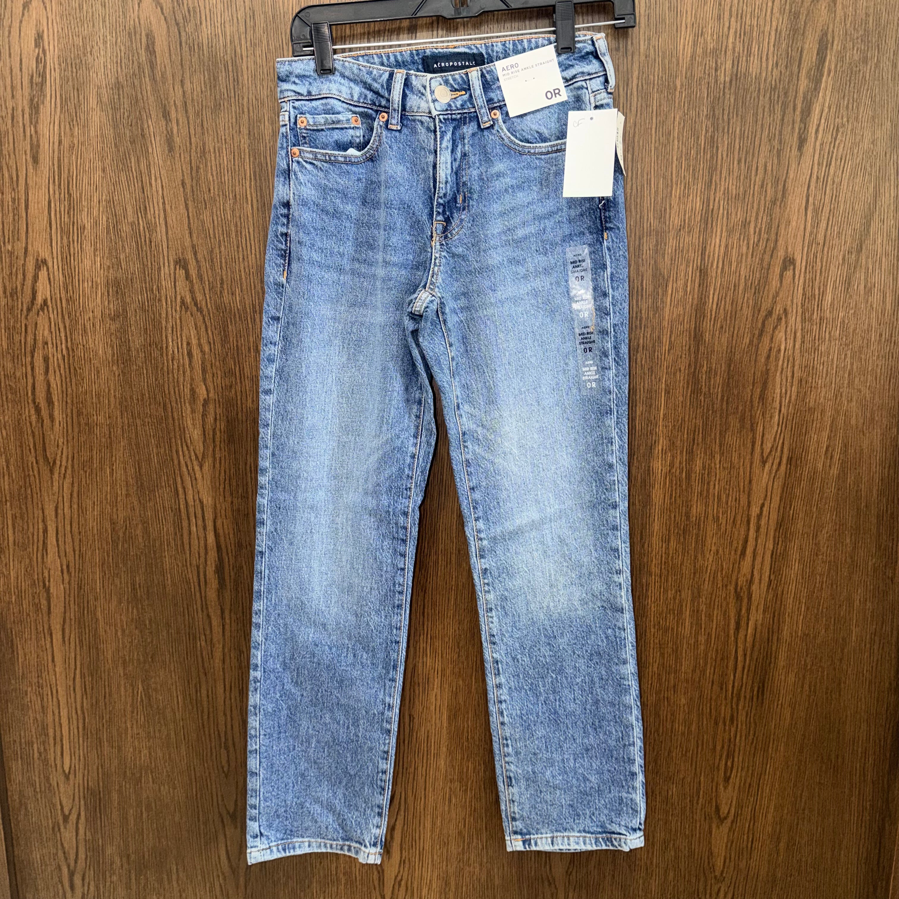 Aeropostale NWT Midrise Ankle Straight Jeans Size 0 Regular