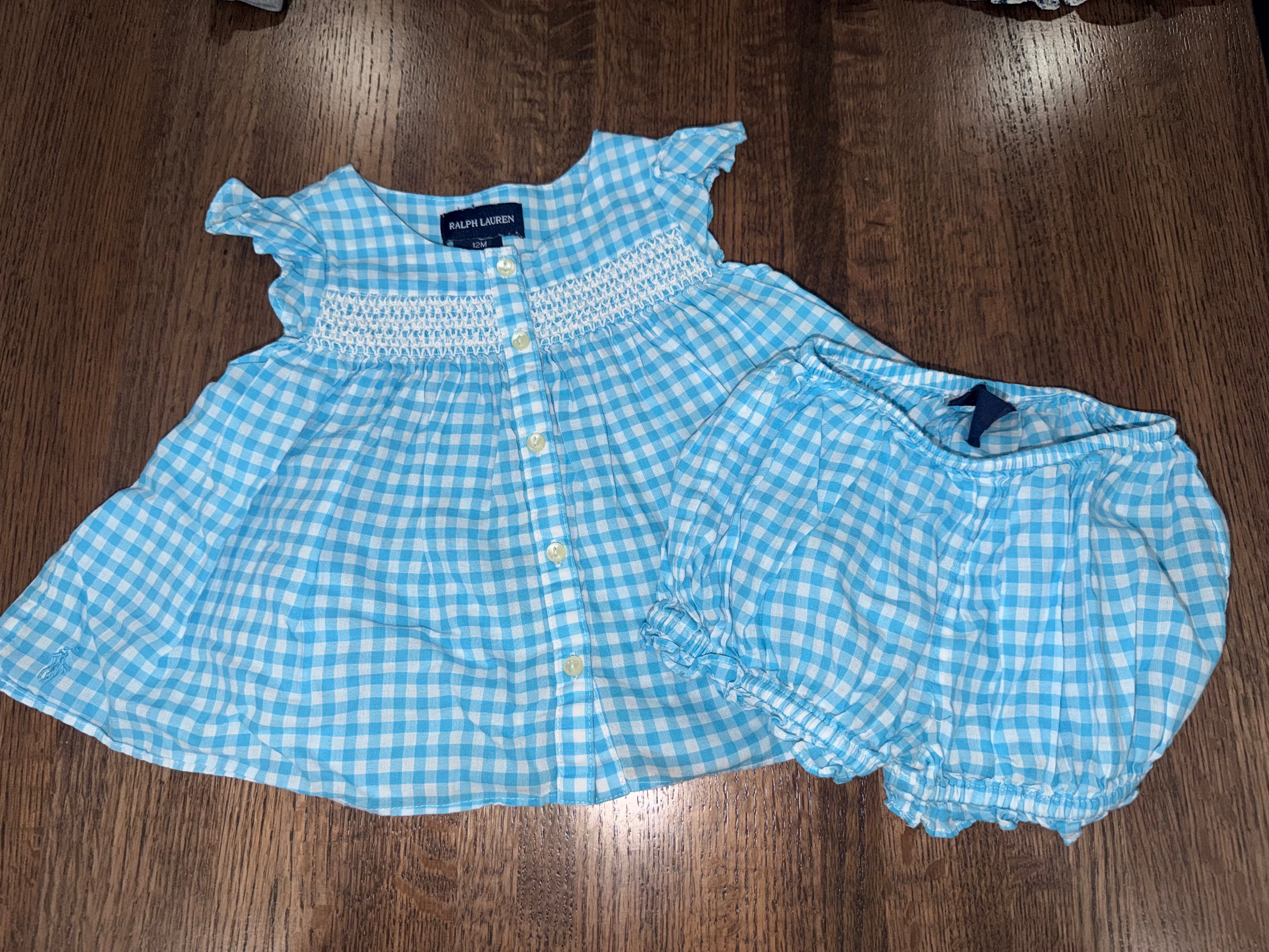 Ralph Lauren Girls 2pc Dress & Bloomers 12 Months