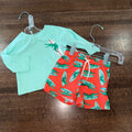 Old Navy Boys Rash Guard & Swim Trunks Set Size 3-6 Months EUC