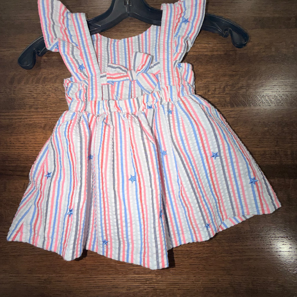 Boutique Girls Stars Seersucker Dress Size 18-24 Months