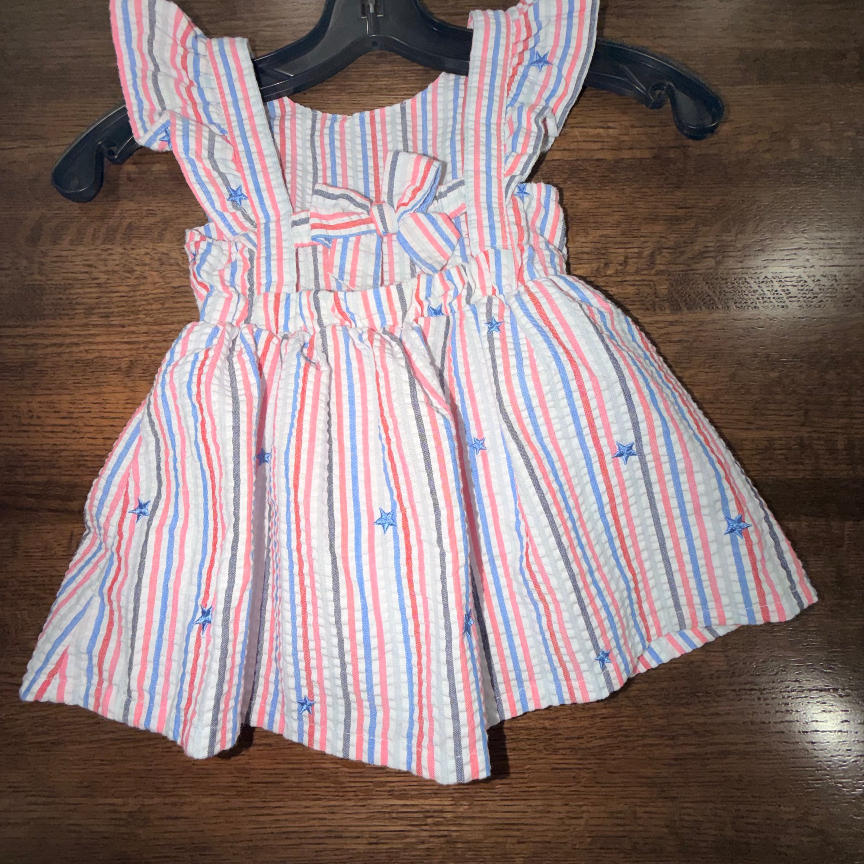 Boutique Girls Stars Seersucker Dress Size 18-24 Months