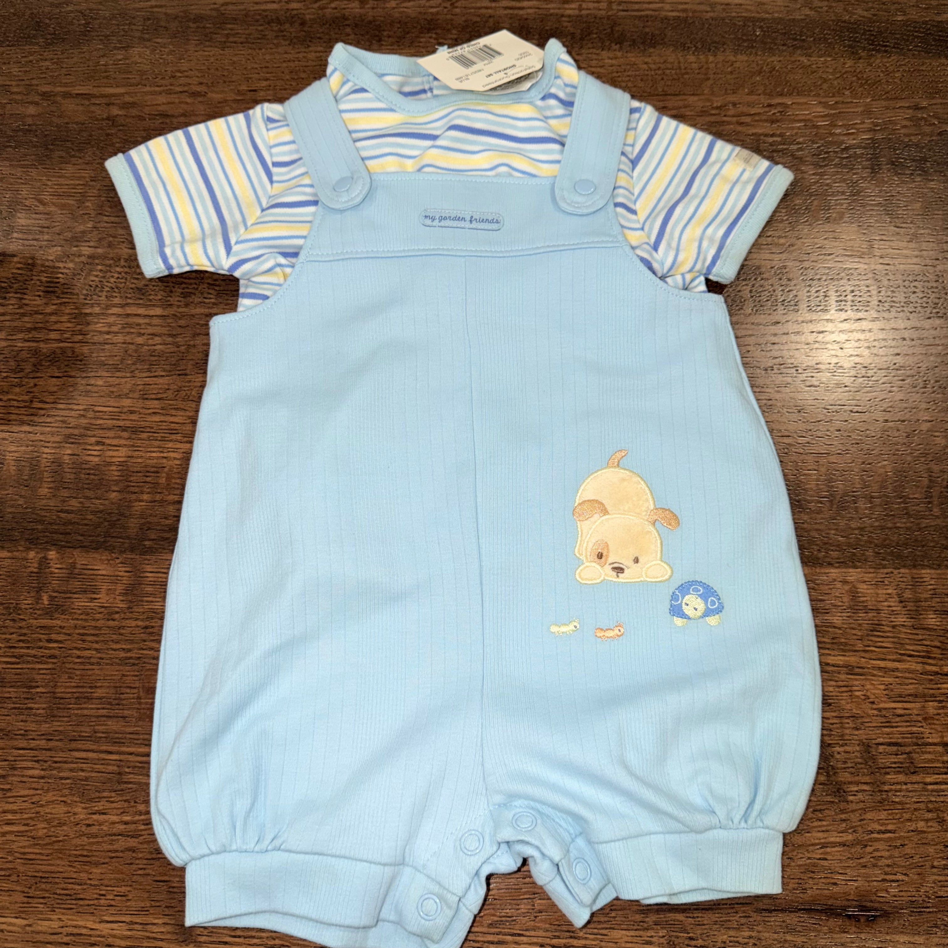 Vintage Y2K Child of Mine Carter's Baby Boys My Garden Friends Overalls Romper 3-6 mos NWT