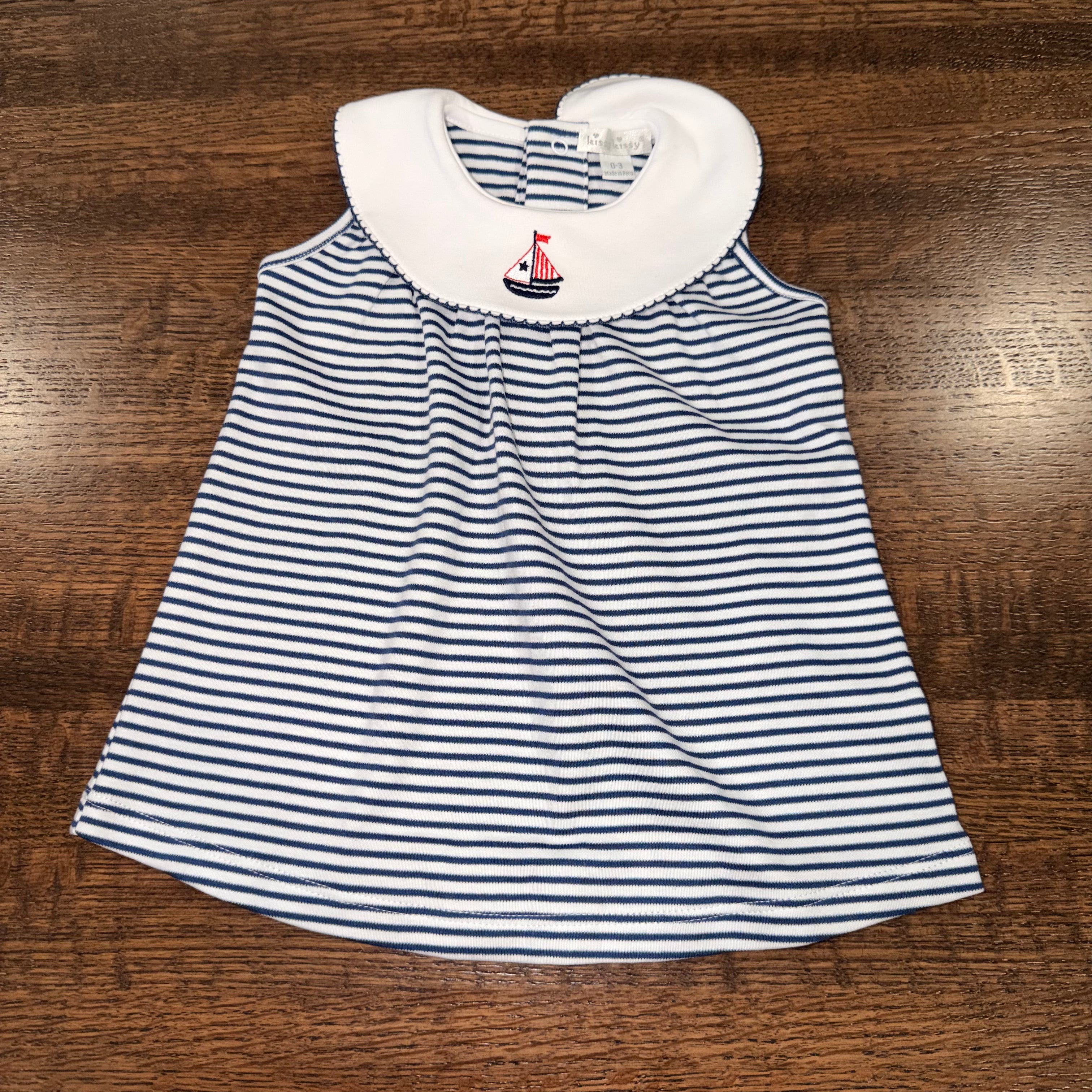 Vintage Kissy Kissy Y2K Smocked Sailboat Dress Size 0-3 mos