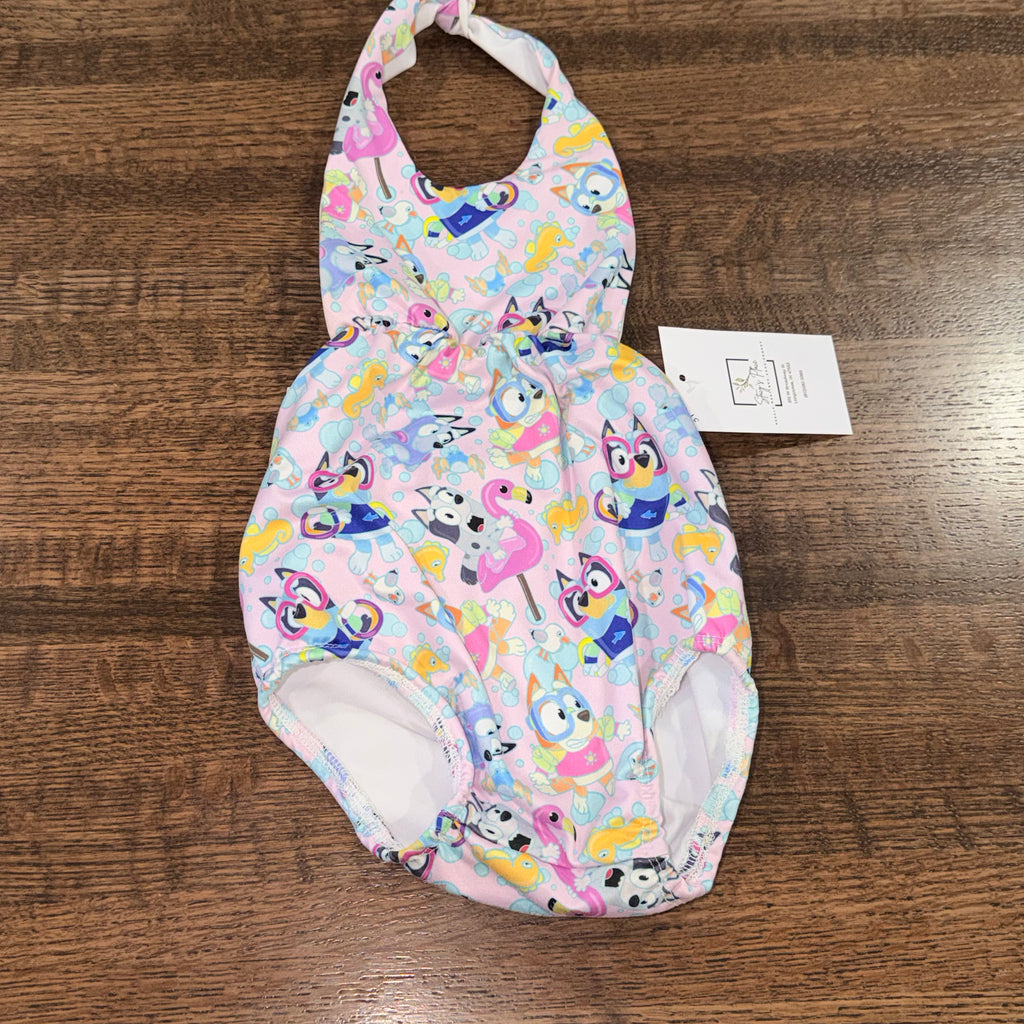 Bluey Handmade Nash Thread Co Bubble Halter Ropmer Size 18-24 mos