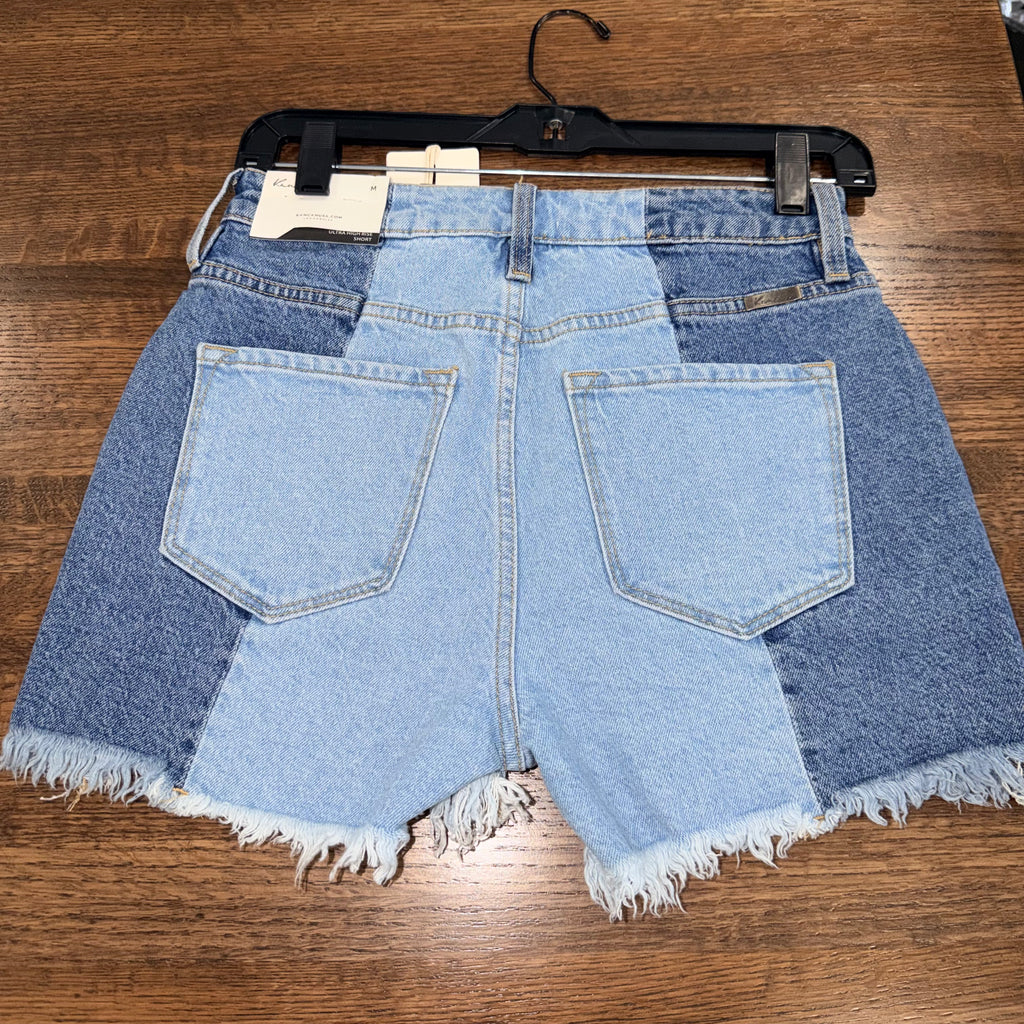 KanCan Color Block Mom Jeans Shorts Size Medium NWT
