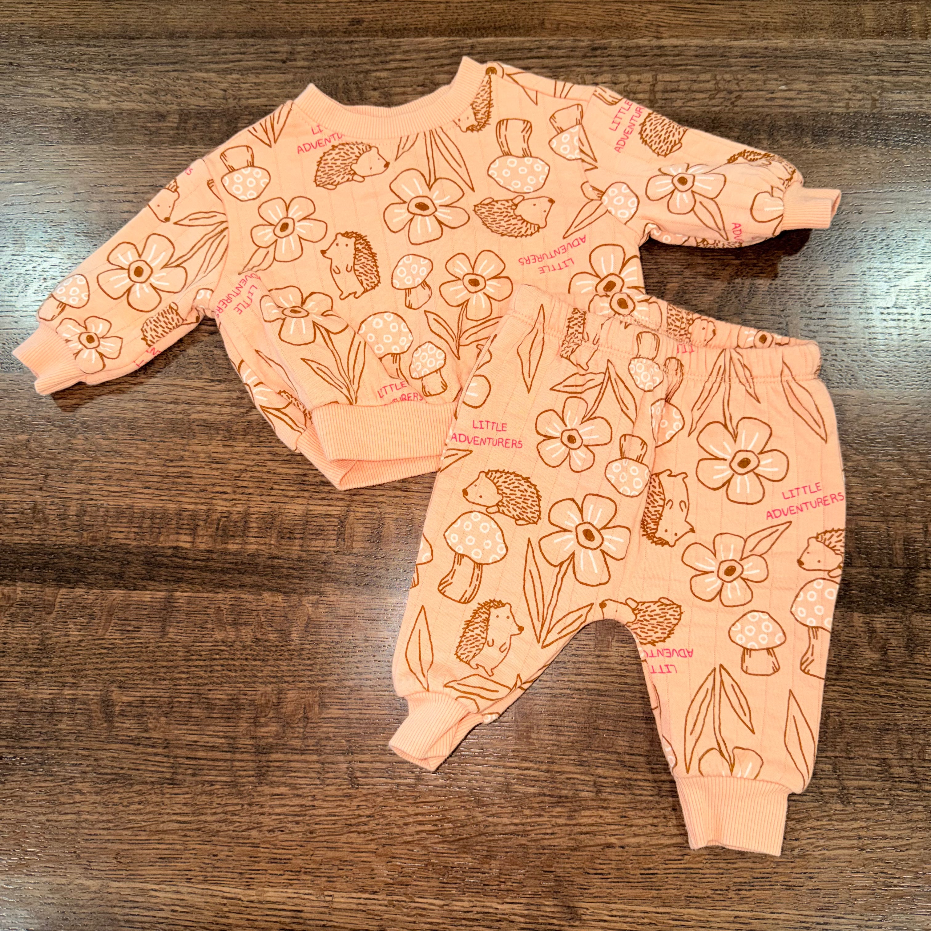 Old Navy Girls Little Adventures Crew & Joggers Size 0-3 mos