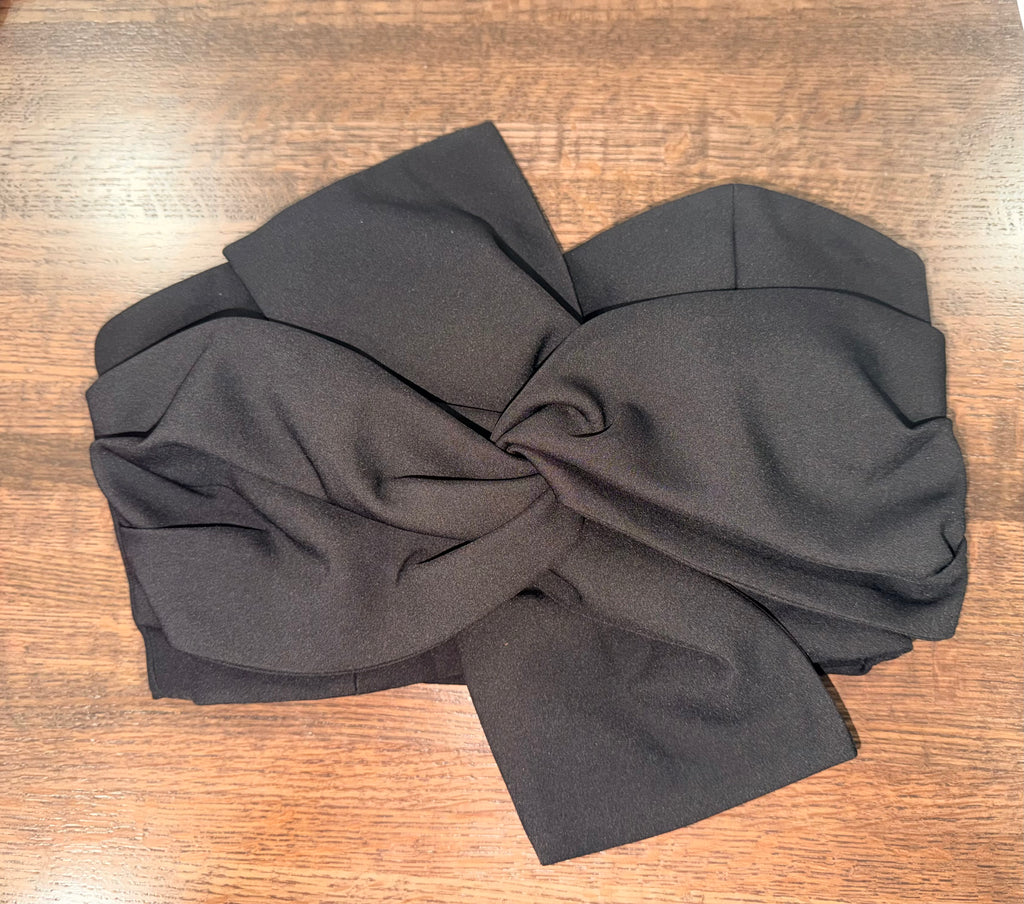 CHICWISH SWEET KNOT BUSTIER TOP IN BLACK Size Large No Fading